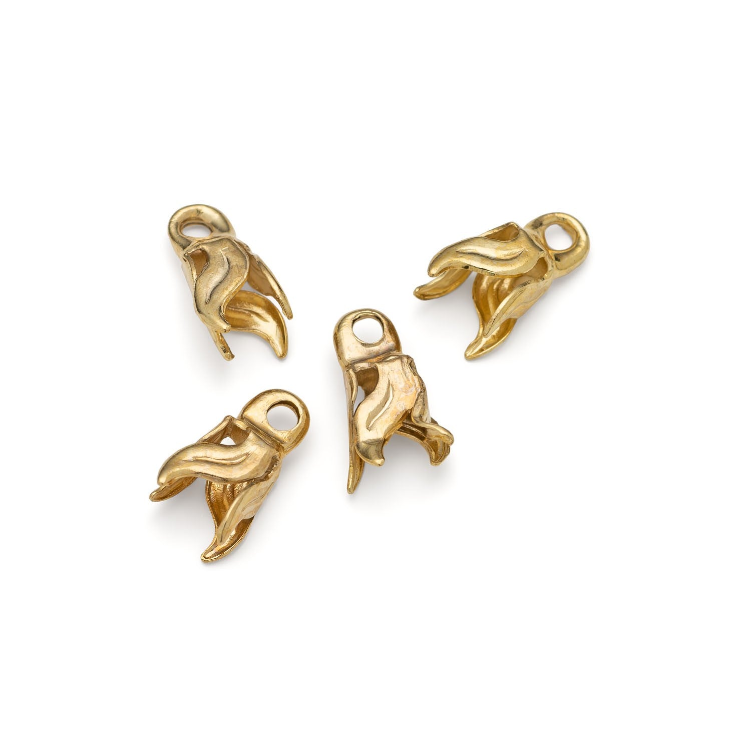 Plated Medium 4 Prong Twist Bell Caps pk10