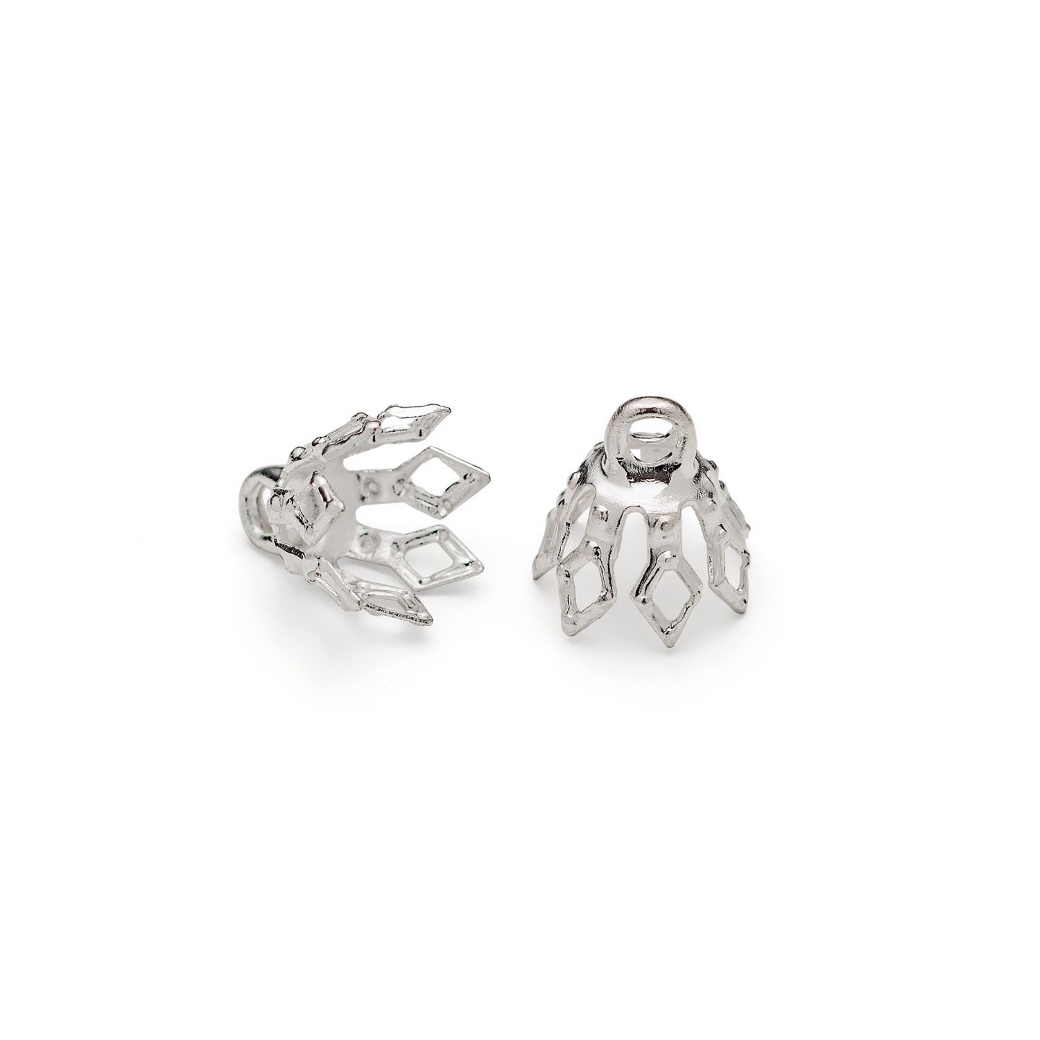 Plated Medium Filigree Bell Caps pk10