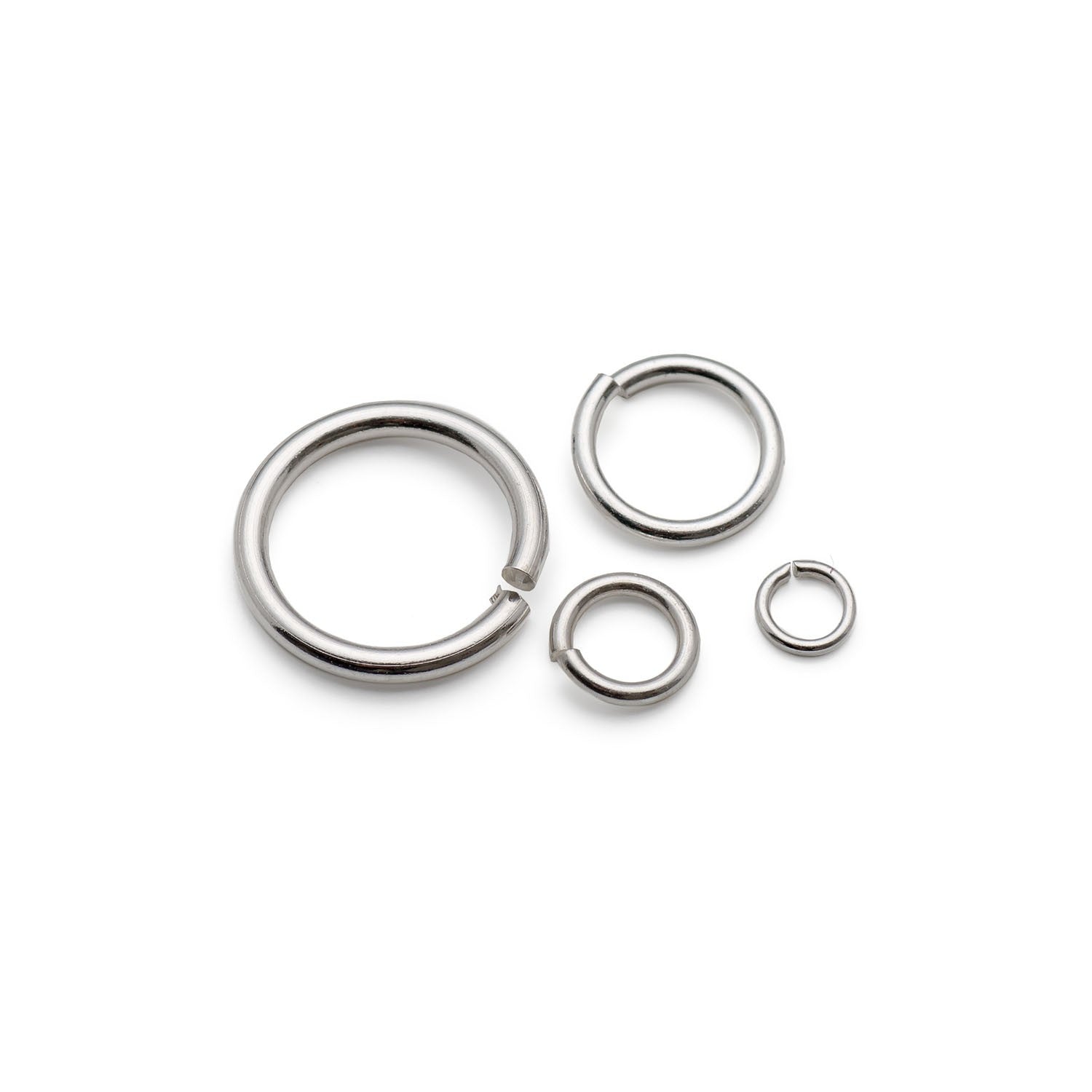 Assorted Size Sterling Silver Jump Ring Pack 32 Pieces