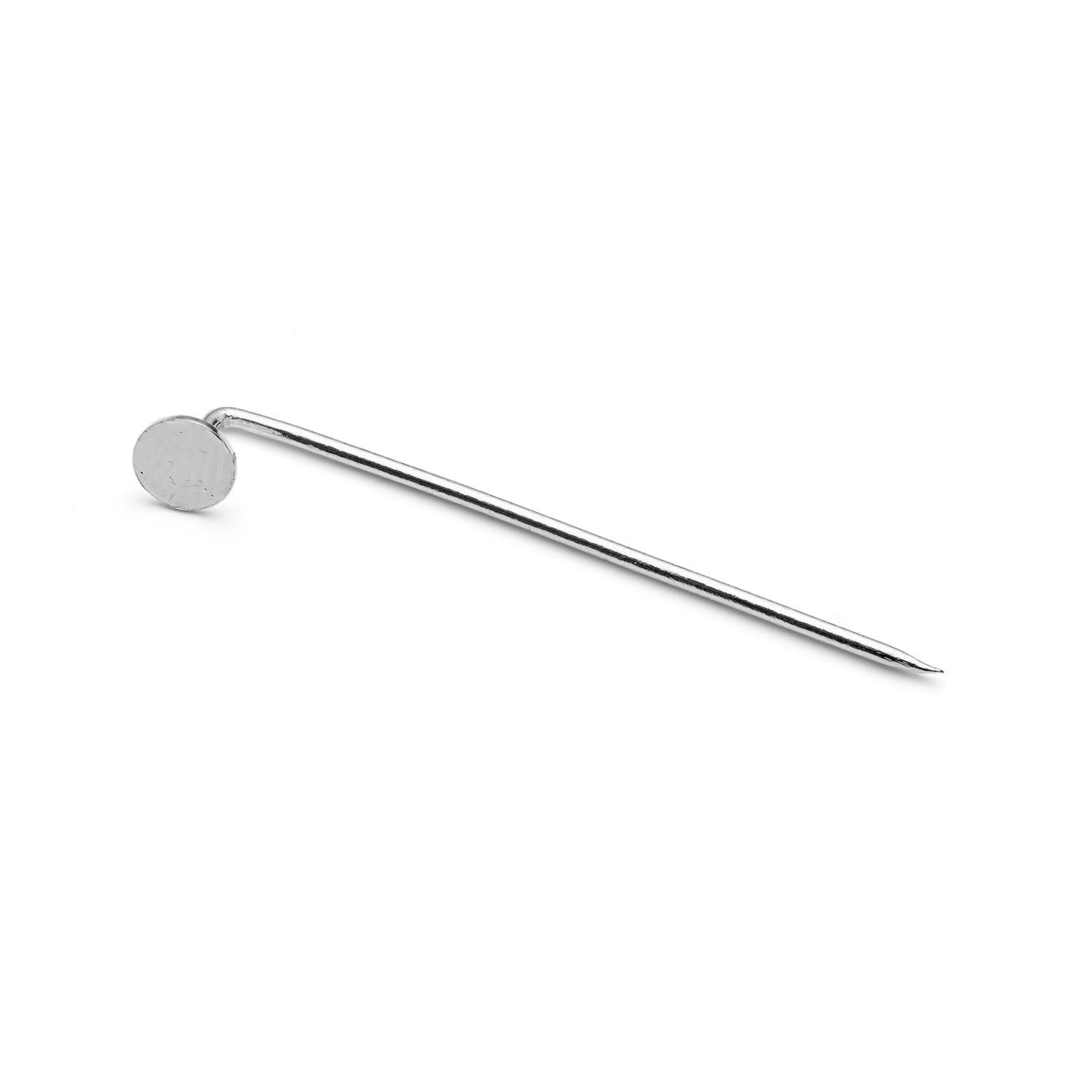 Silver Plated Stick Pins With 5mm Flat Pad pk10