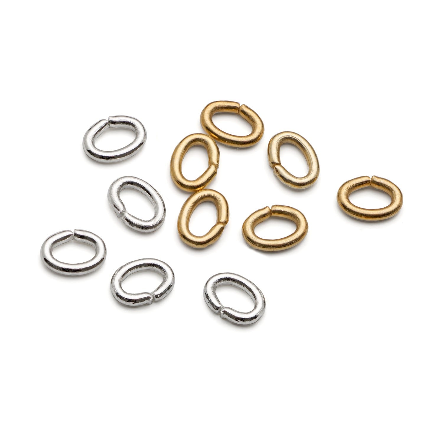 Plated 6x4mm Oval Jump Rings pk50