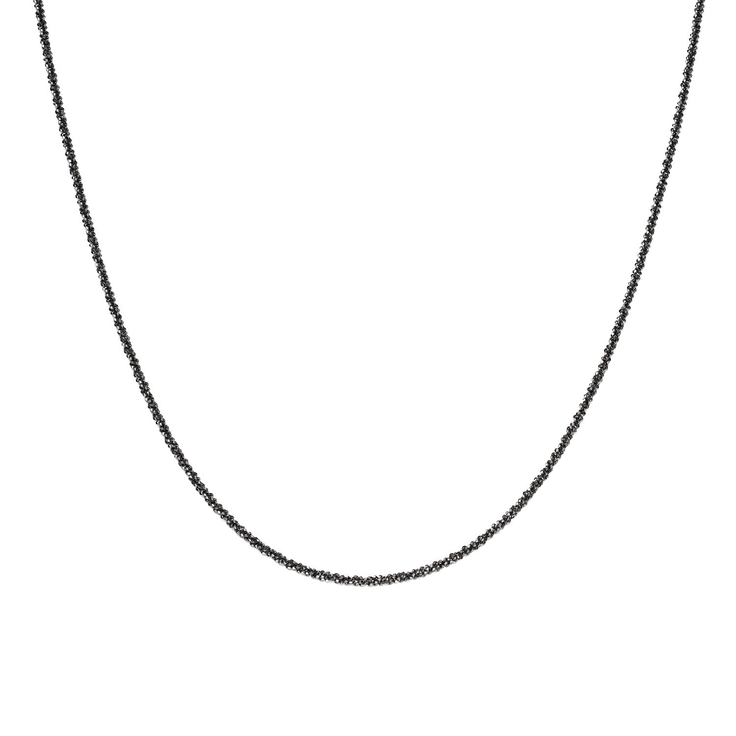 Sterling Silver Black Oxidized Diamond Cut Rope Chain