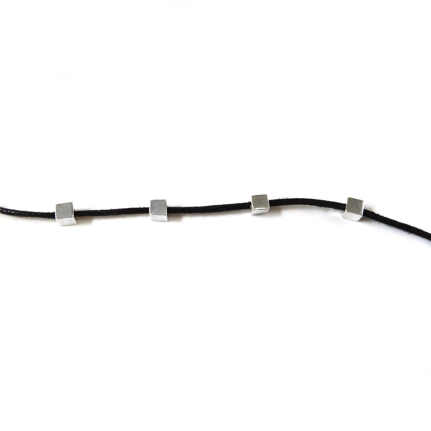 Sterling Silver 3.5mm Plain Cube Bead