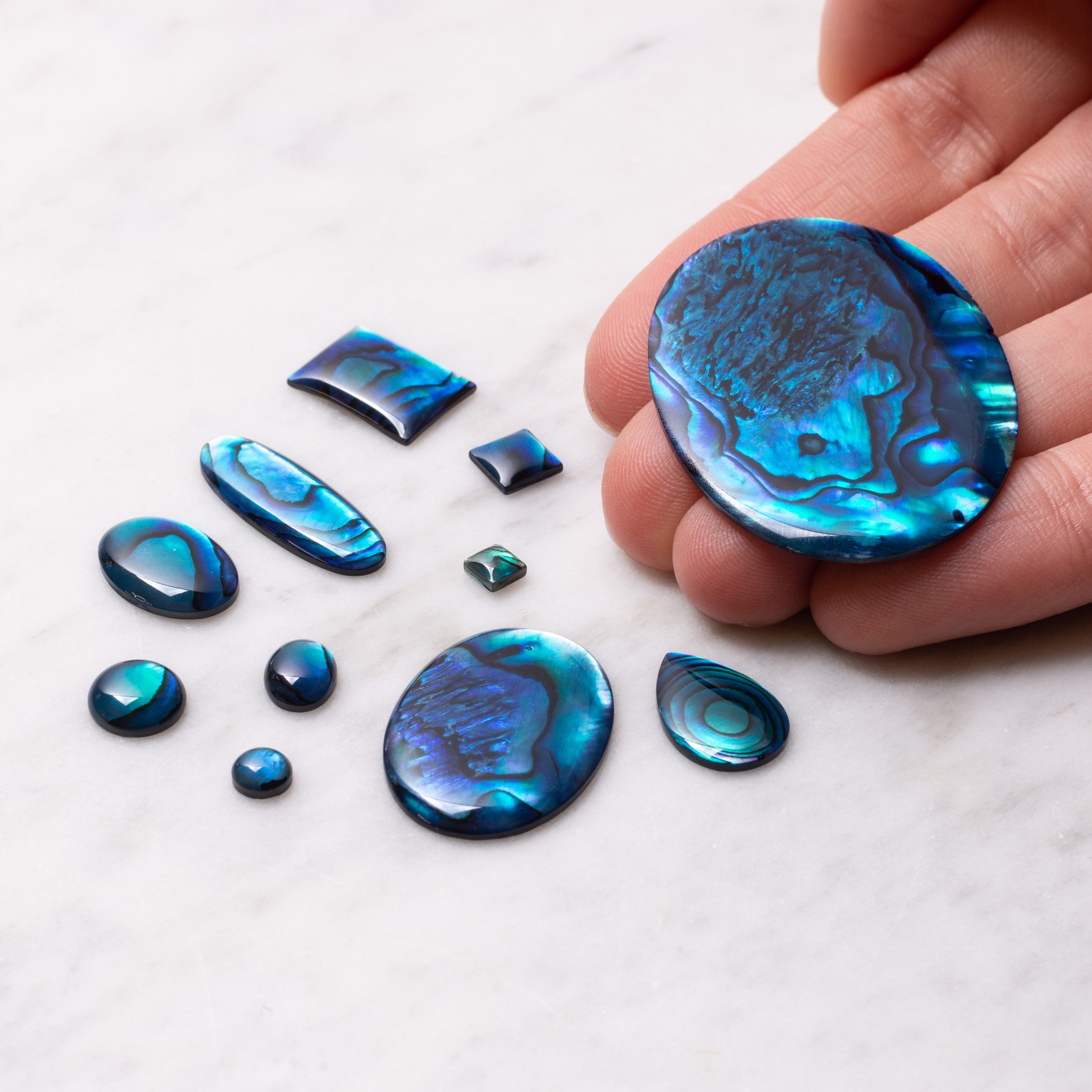 Blue Paua Shell Cabochons