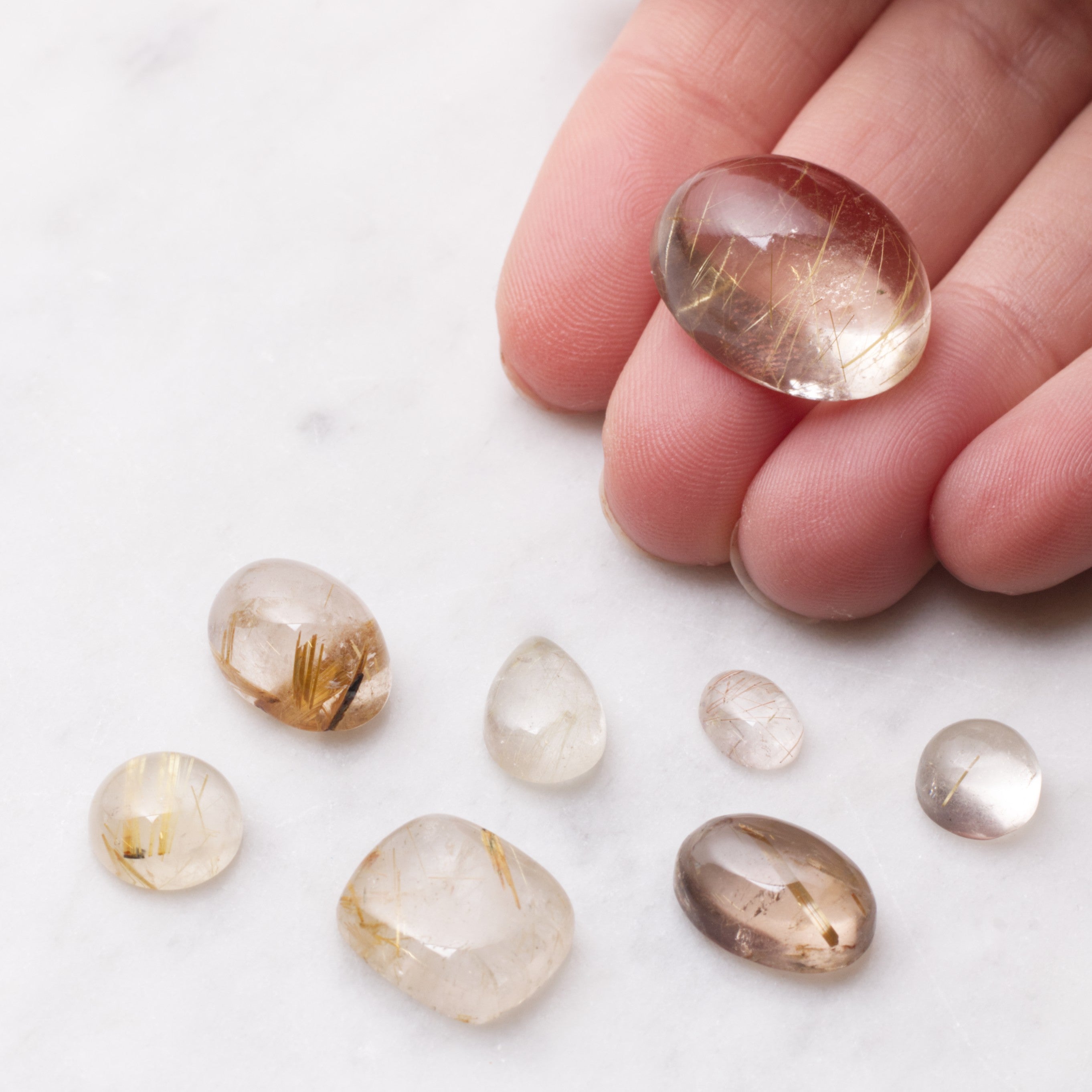 Golden Rutile Quartz Cabochons
