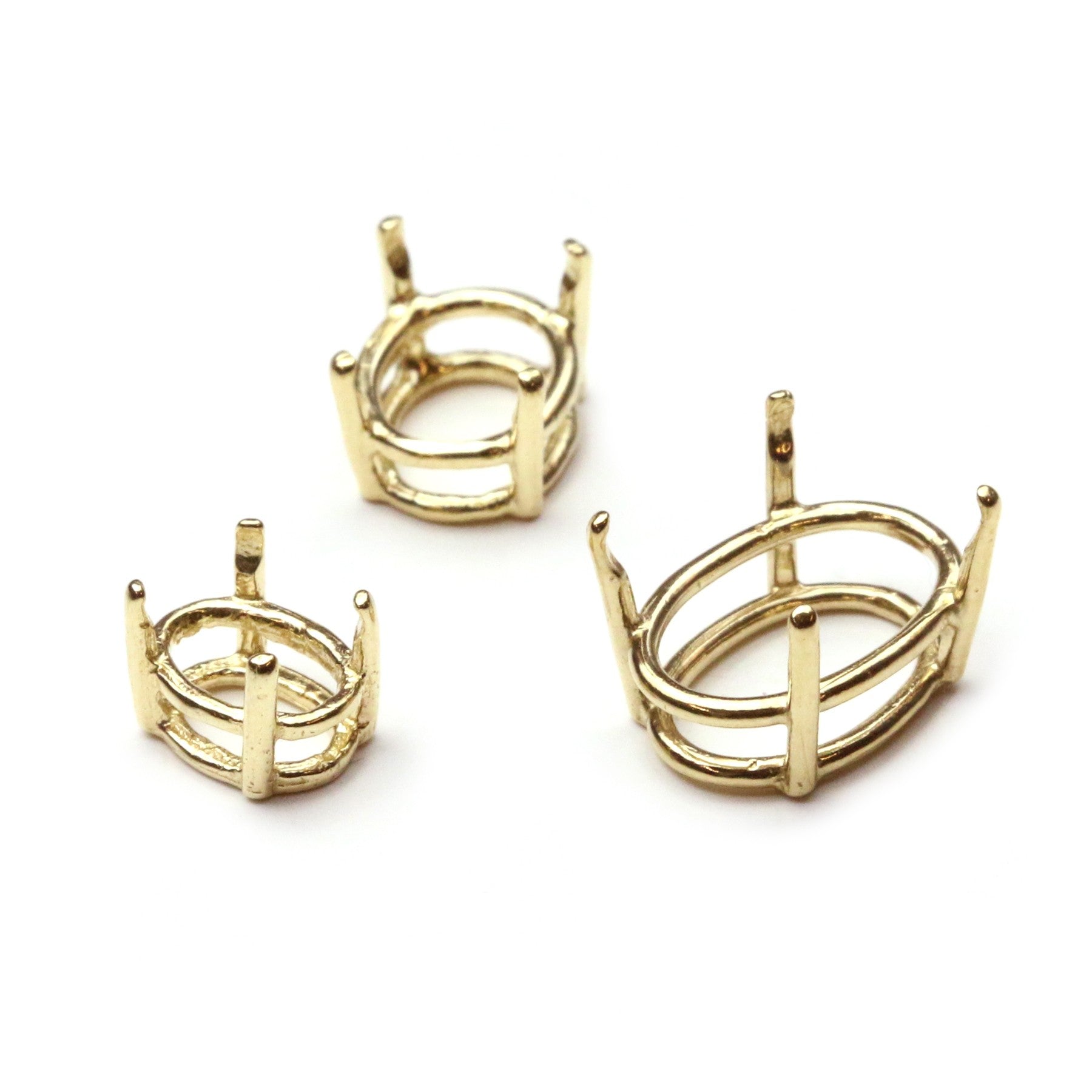 14ct Gold Pre-Notched Setting For Faceted Stones