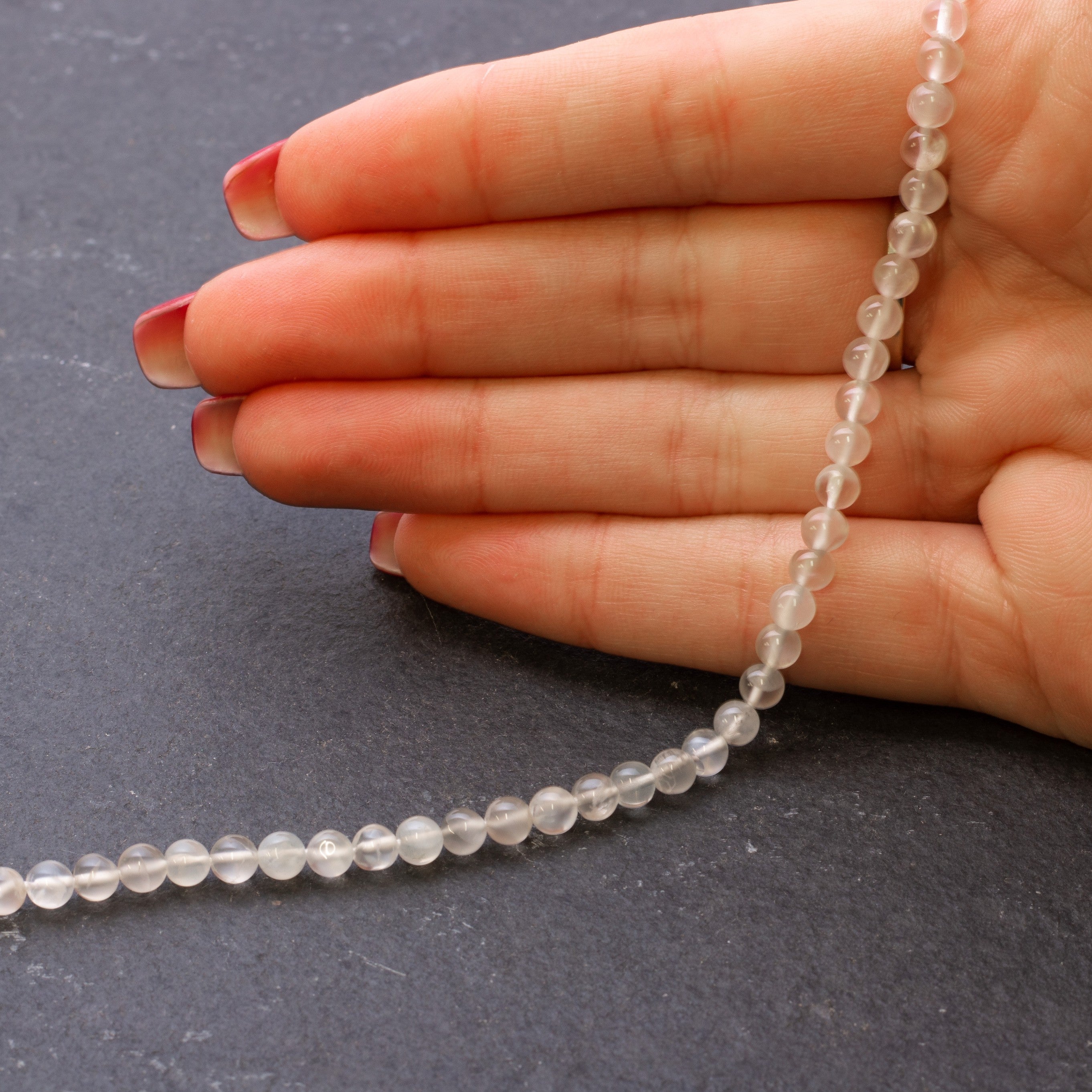 White Moonstone Round Beads