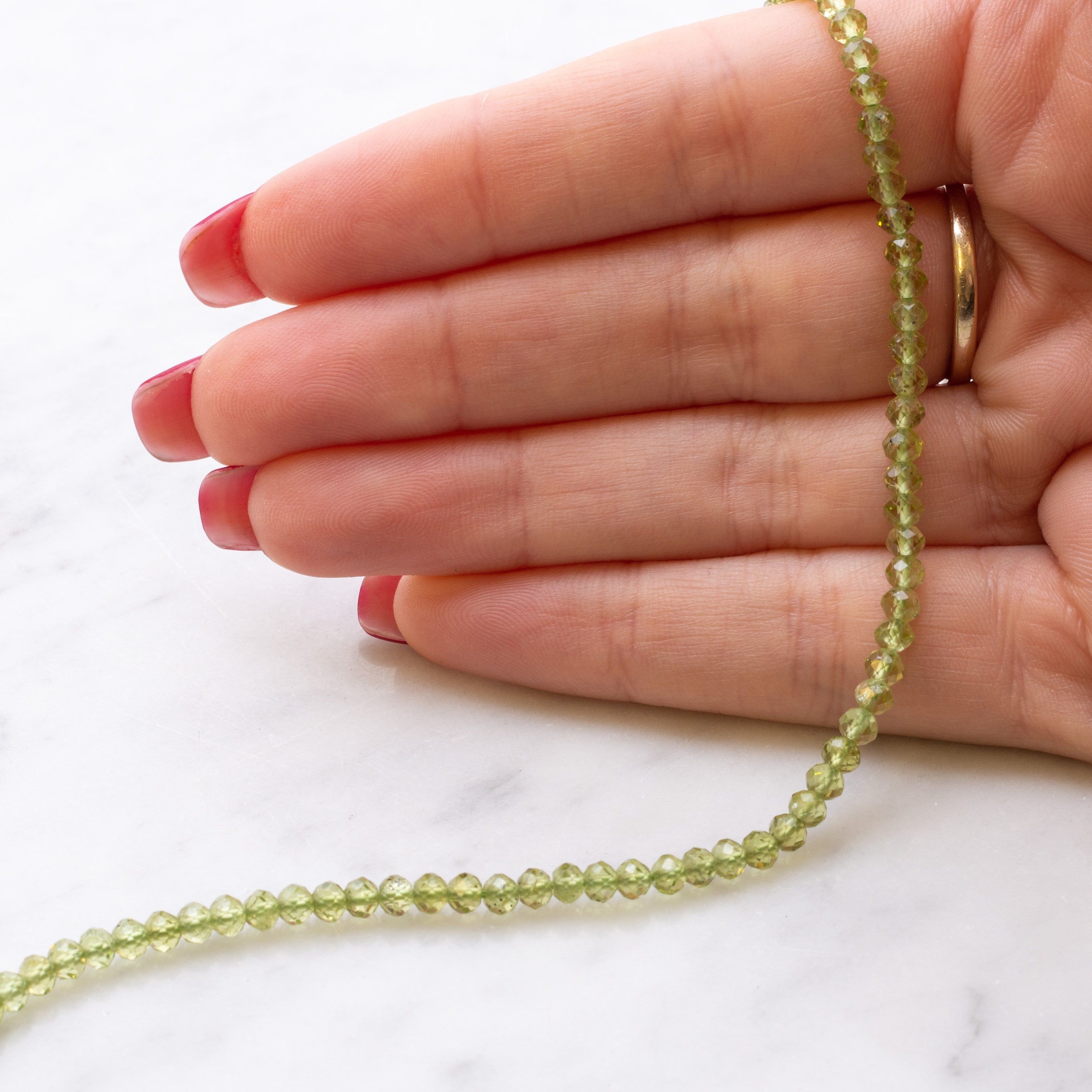 Peridot Faceted Rondelle Beads Approx 3mm