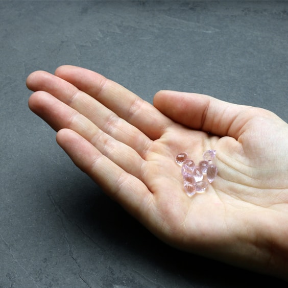 Pink Amethyst Faceted Drop Briolette Beads Approx 6mm pk10 Beads