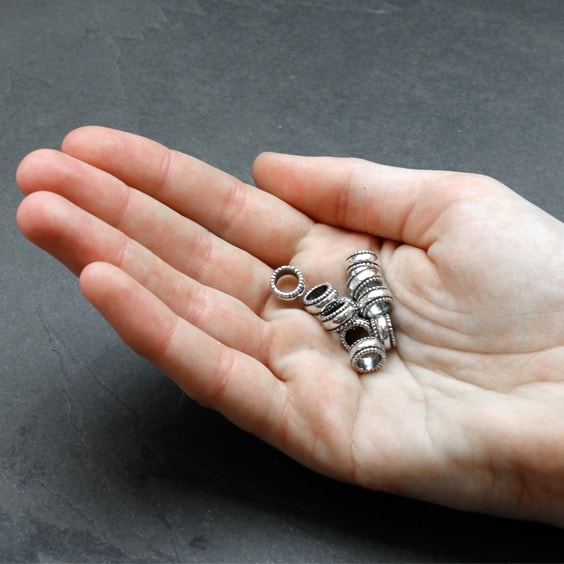 Sterling Silver Decorative Edge Charm Beads