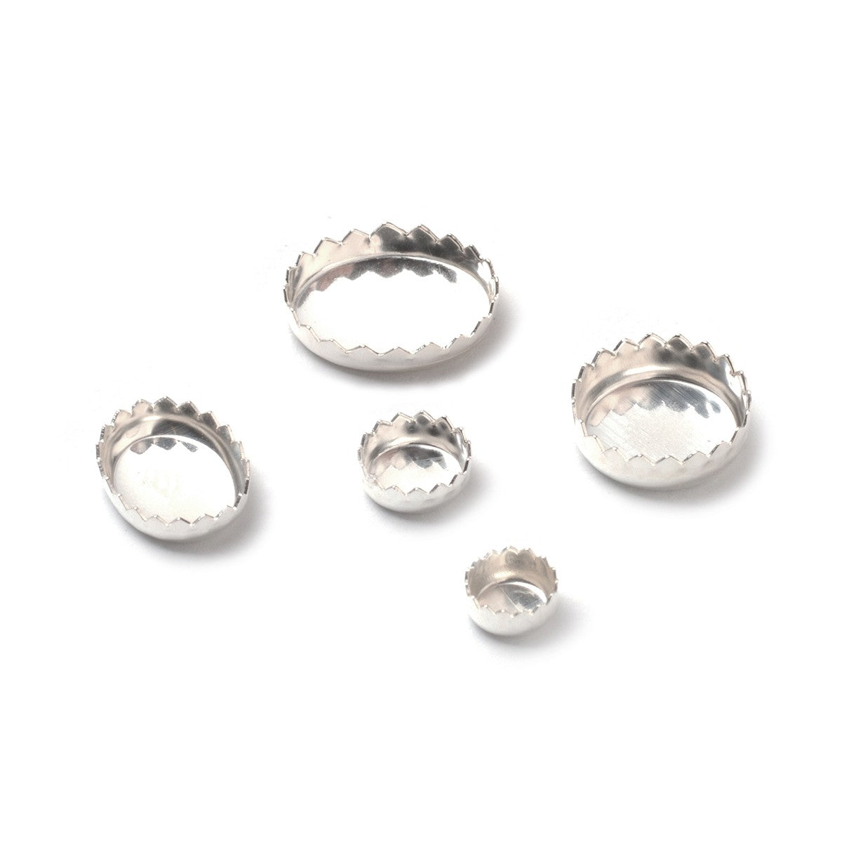 Fine Silver 99.9% Serrated Edge Bezel Cups For Cabochons