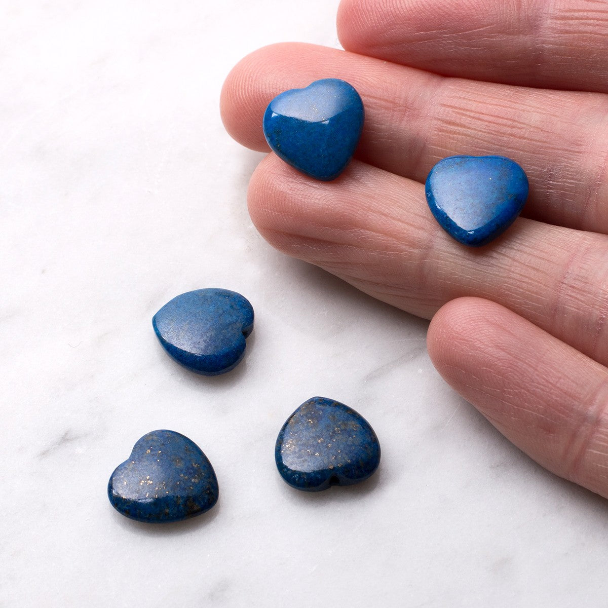 Lapis Lazuli Top Drilled Gemstone Hearts 12mm