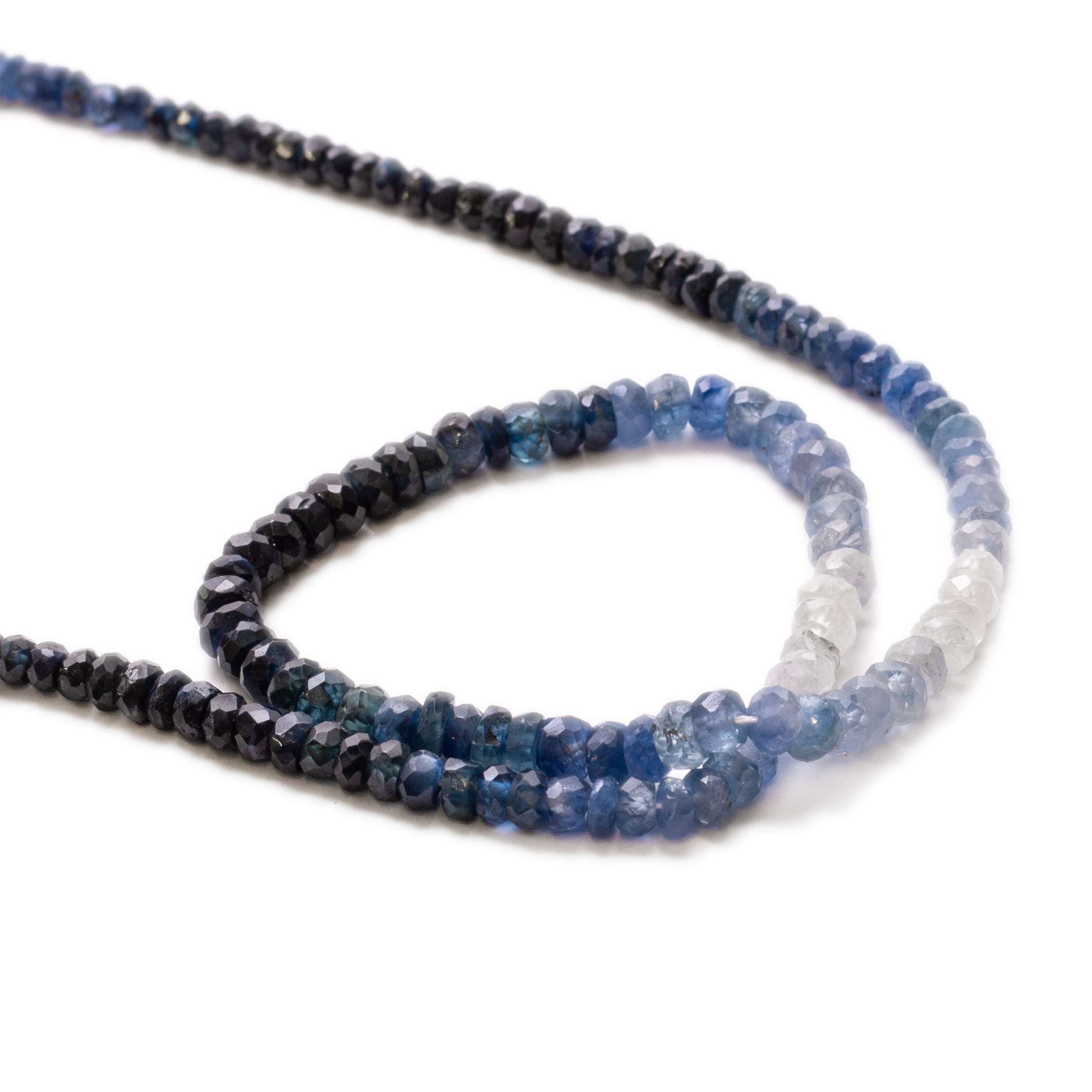 Sapphire Ombre Faceted Rondelle Beads