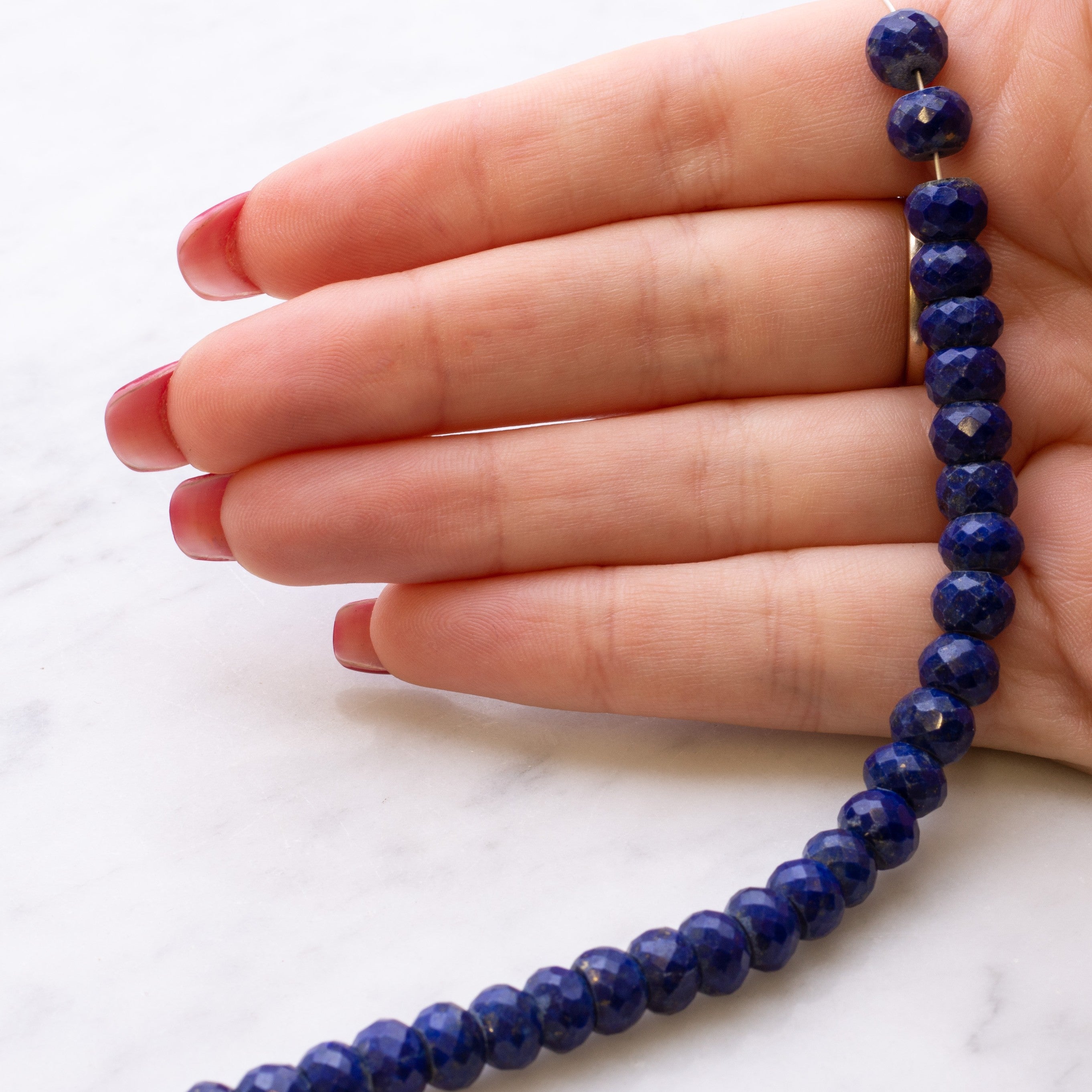Lapis Lazuli Faceted Rondelle Beads Approx 7x5mm