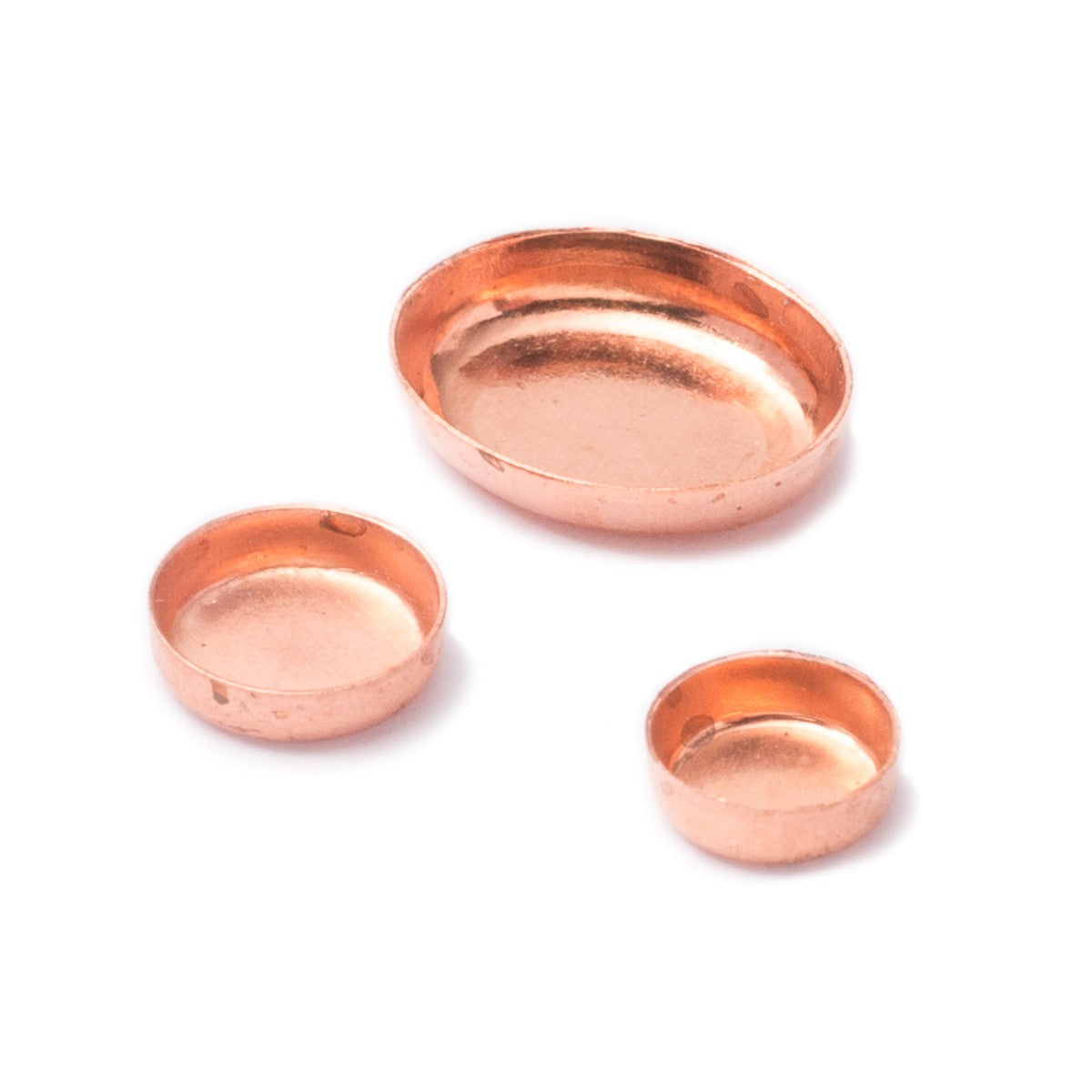 Copper Plain Edge Bezel Cups For Cabochon Stones Approx 10x8mm