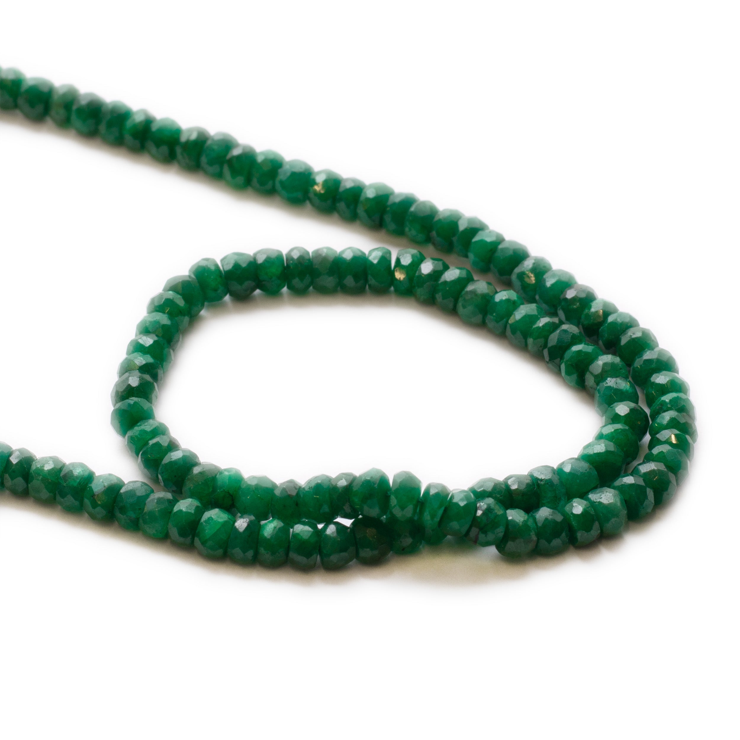 Corundum Emerald Faceted Rondelle Beads Approx 4mm pk10