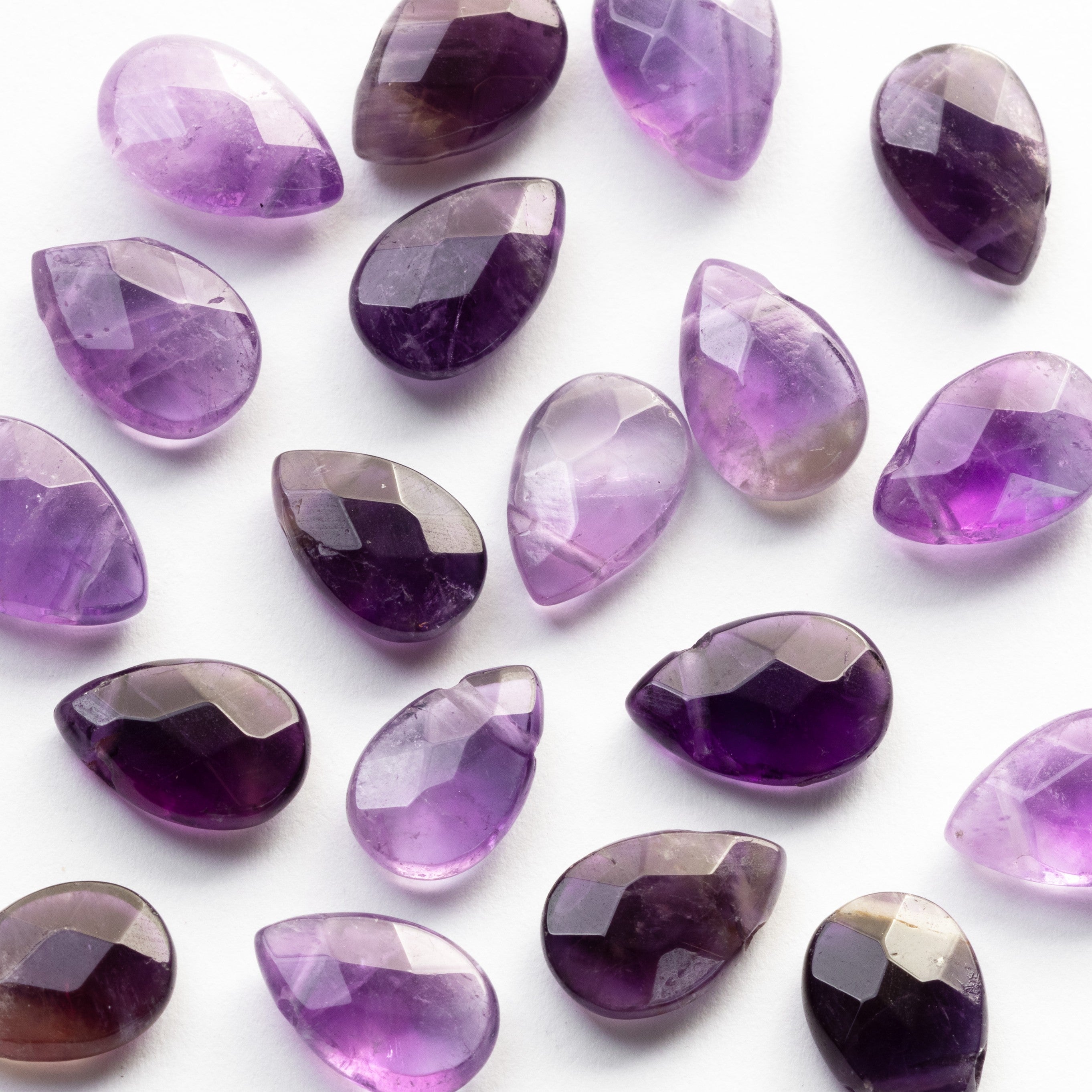 Amethyst Faceted Teardrop Briolette Beads Approx 11x7mm