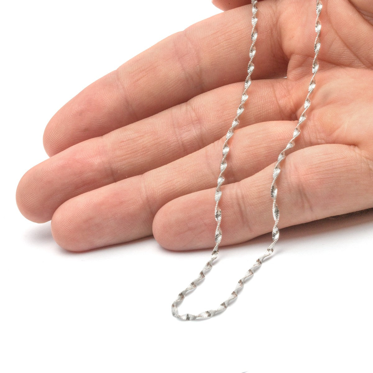 Sterling Silver Twisted Chain 40cm