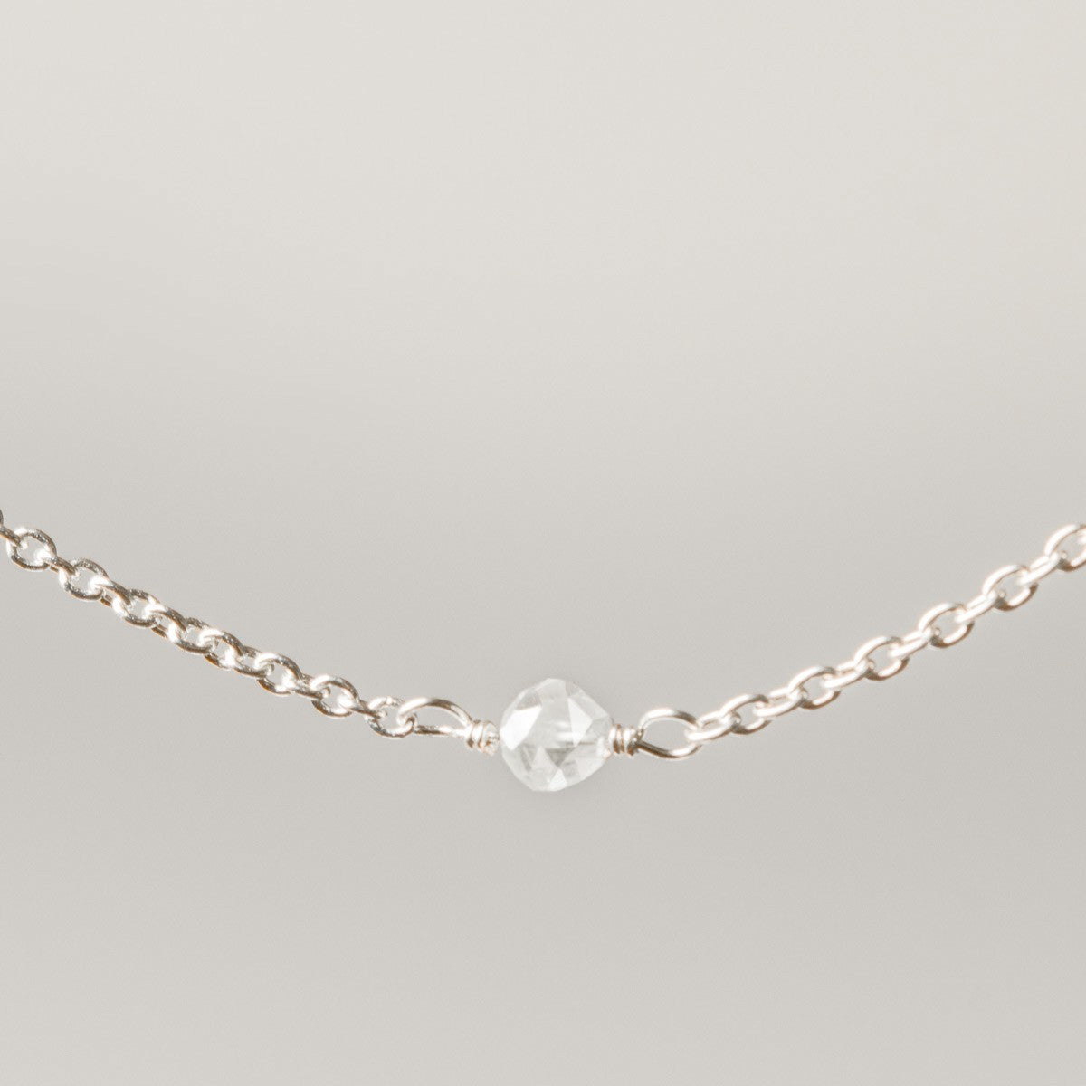 White Diamond Faceted Rondelle Beads