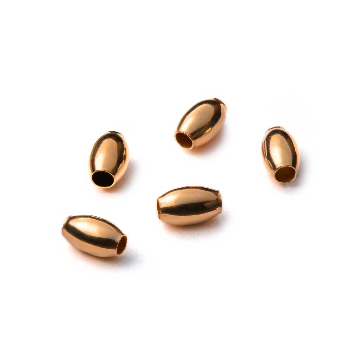 9ct Gold Plain Oval Bead 5x3mm