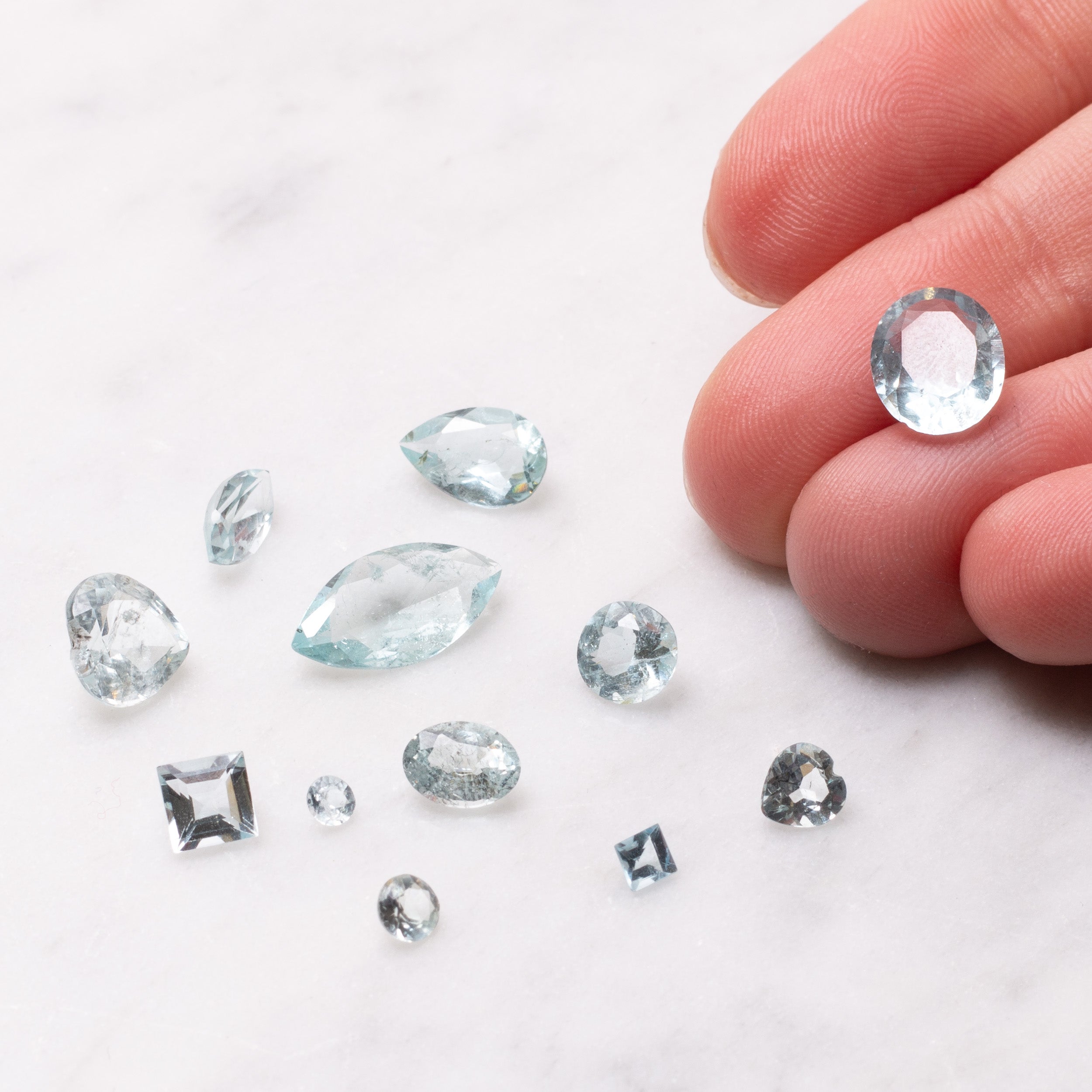 Aquamarine B Quality Faceted Stones