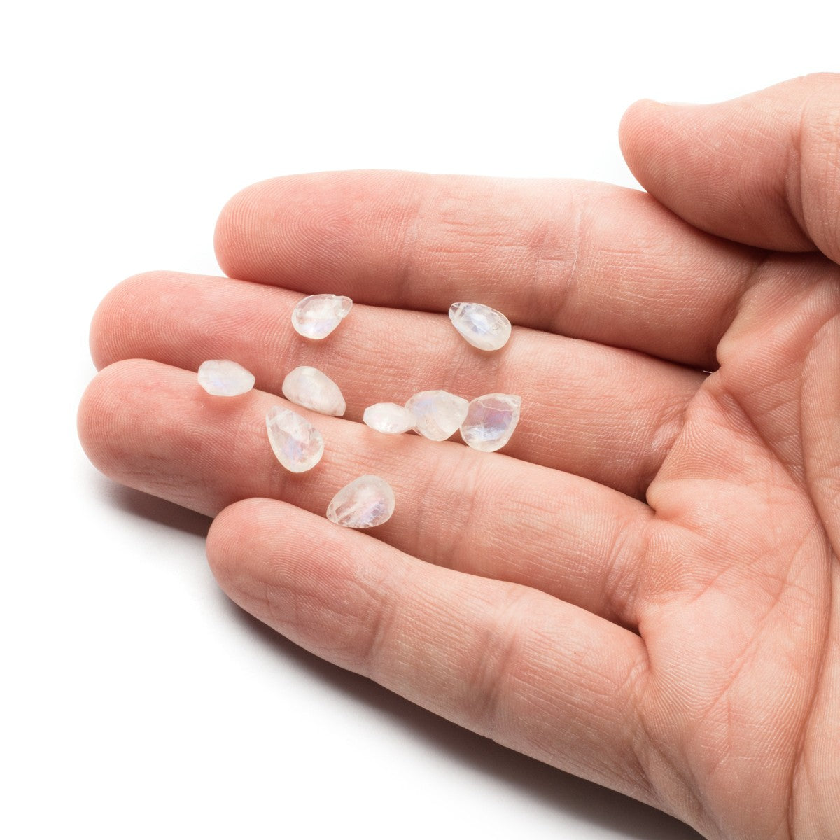 Rainbow Moonstone Faceted Teardrop Briolette Beads Approx 9mm