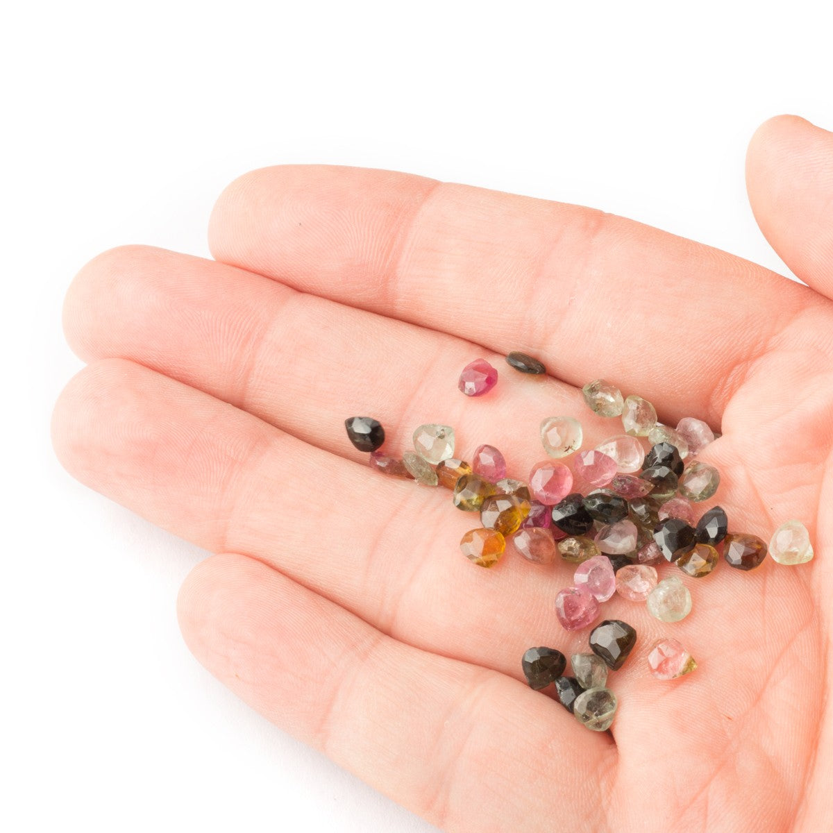 Tourmaline Heart Shape Faceted Briolette Beads Approx 4mm pk10 Beads