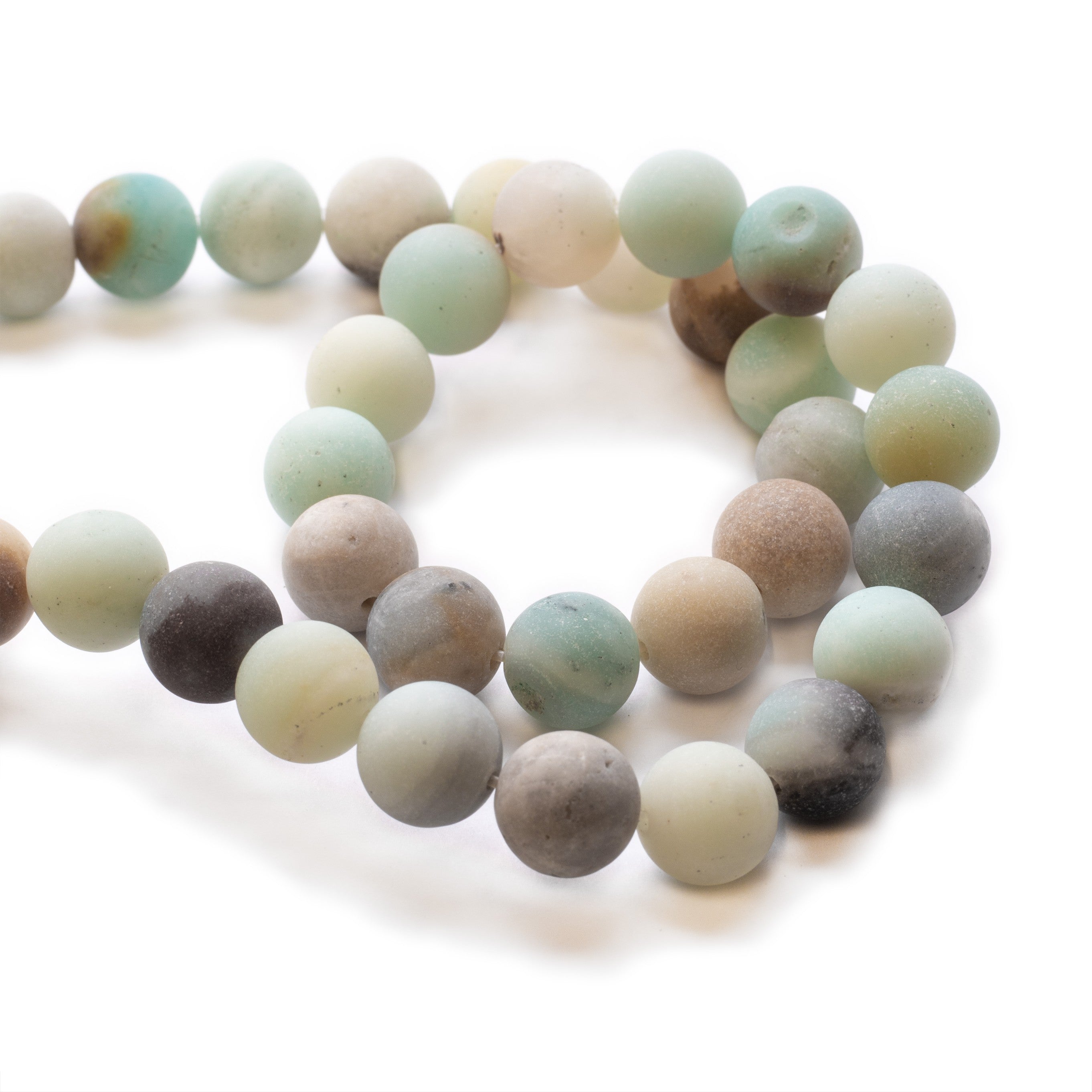 Multicolour Amazonite Frosted Round Beads