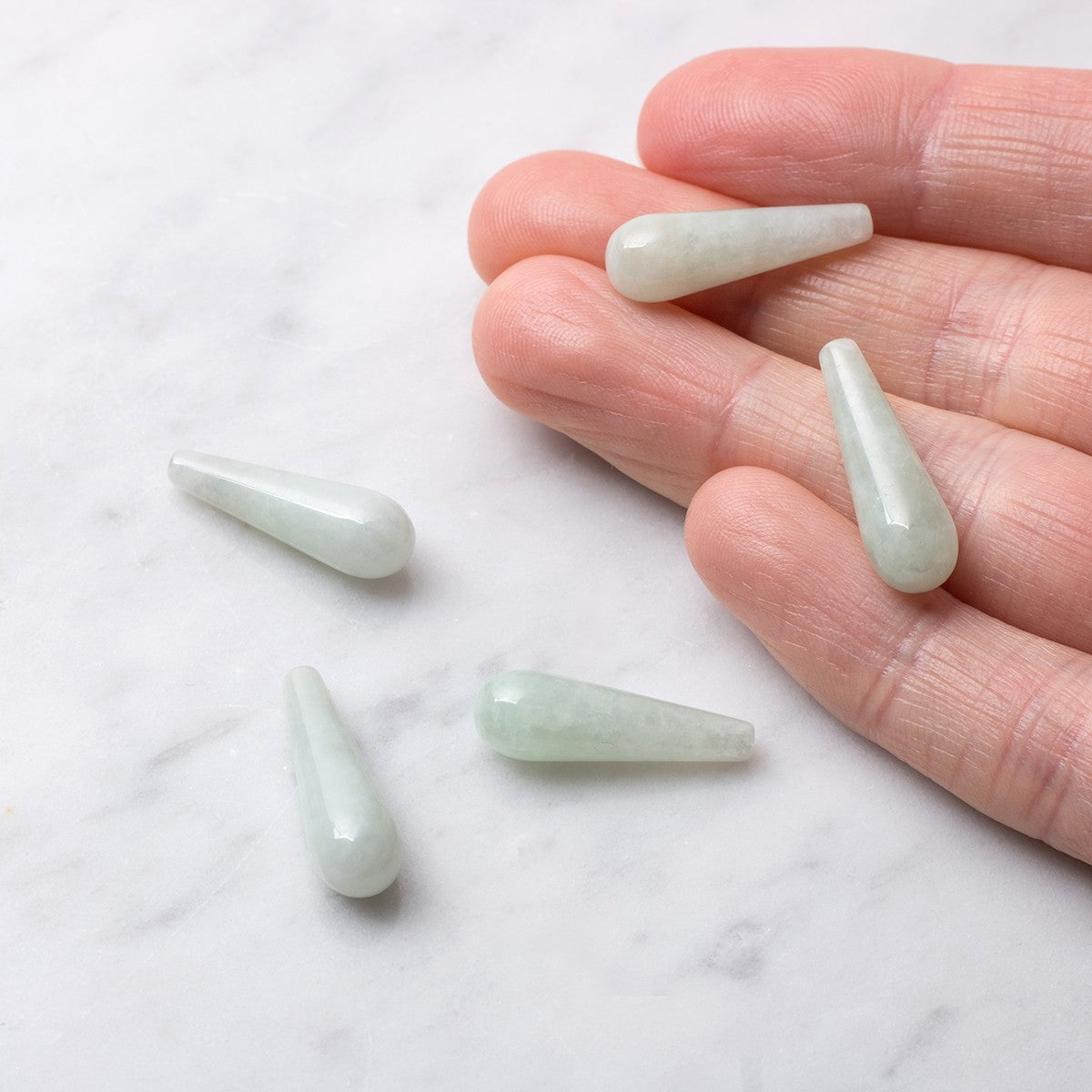 Jadeite Top Drilled Teardrop Gemstone Beads Approx 22x7mm