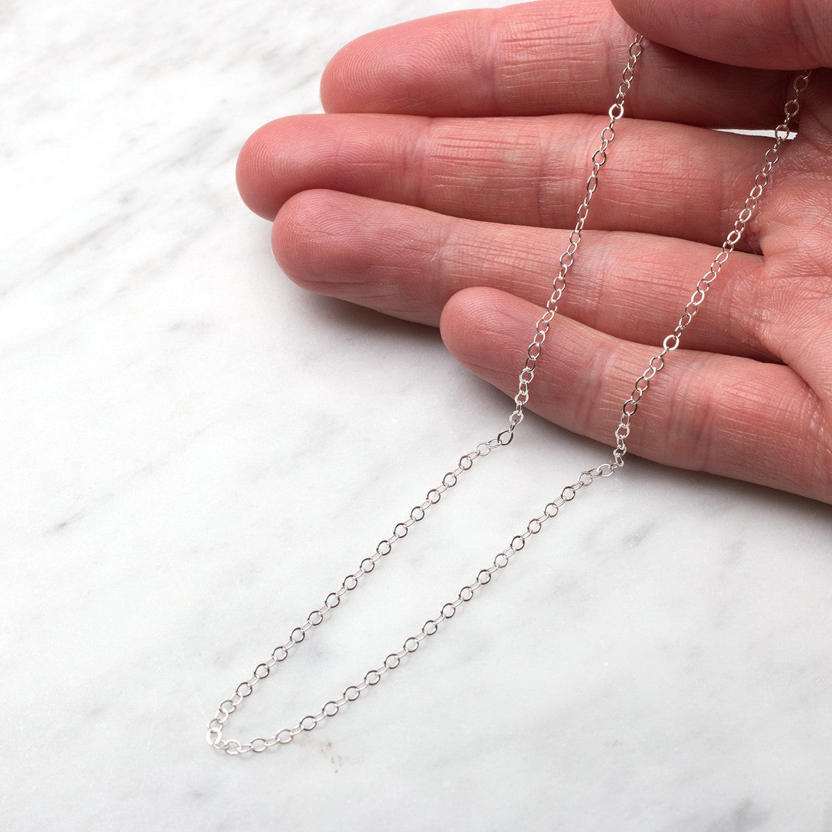 Sterling Silver Medium Flat Trace Chain