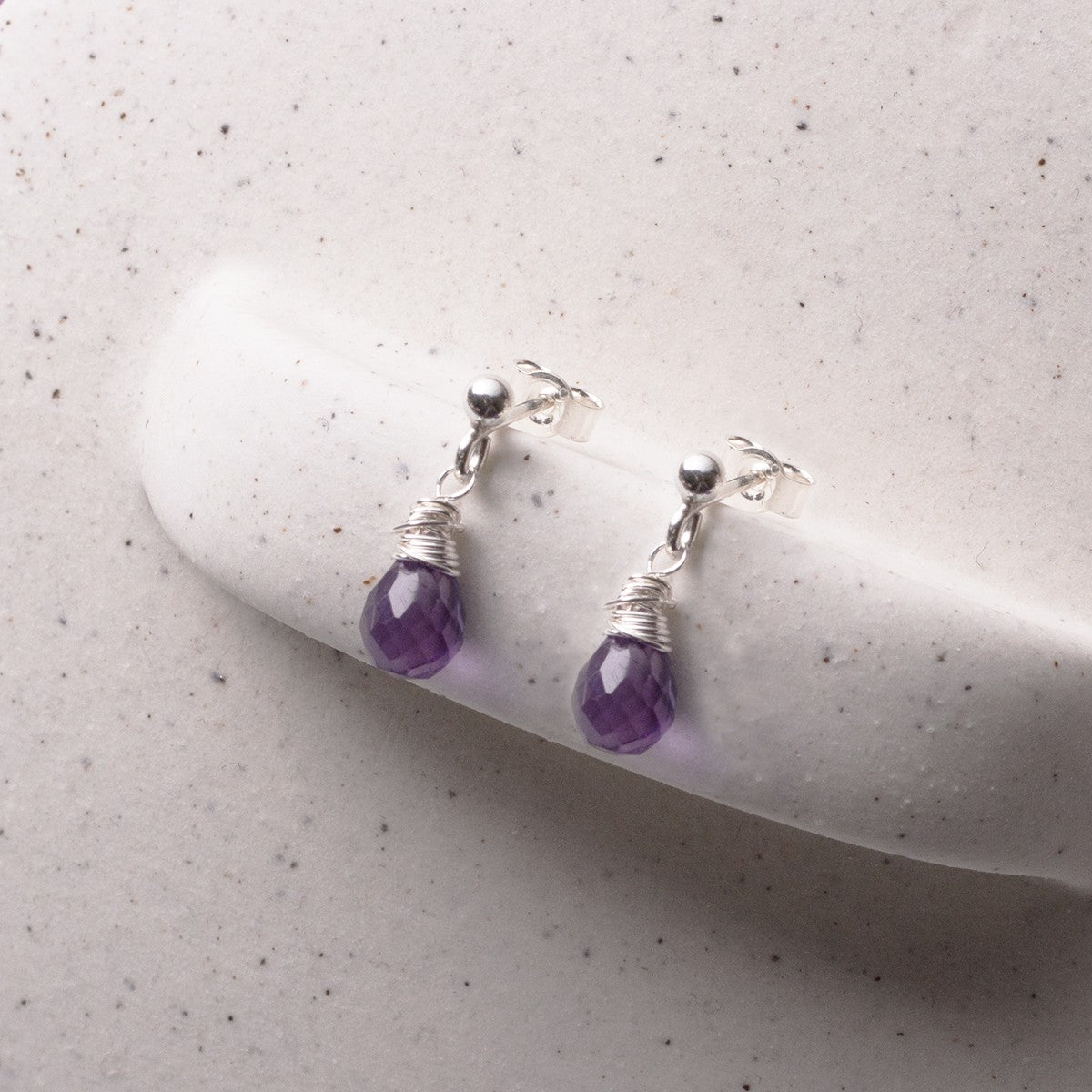 Amethyst Faceted Drop Briolette Beads Approx 6x4mm pk10 Beads