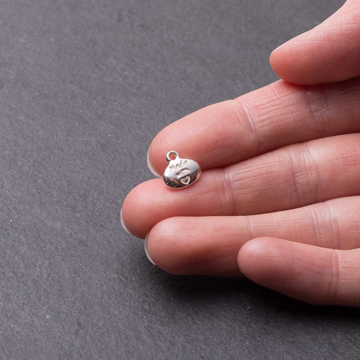 Sterling Silver Made With Love Charm
