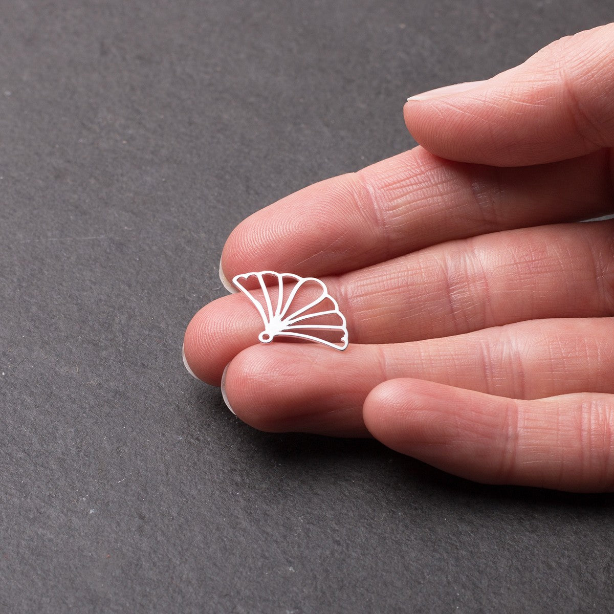 Sterling Silver Ginkgo Leaf Charm