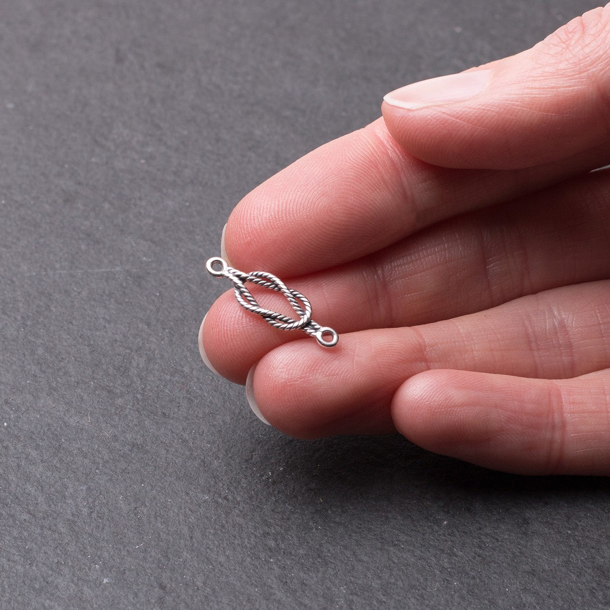 Sterling Silver Twisted Rope Connector Link