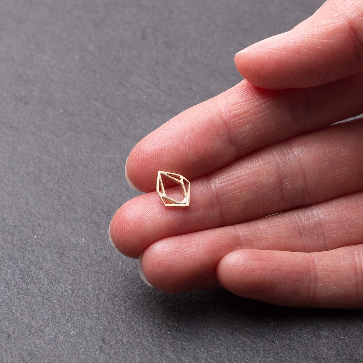 14ct Gold Vermeil Small Geometric Diamond Pendant Charm