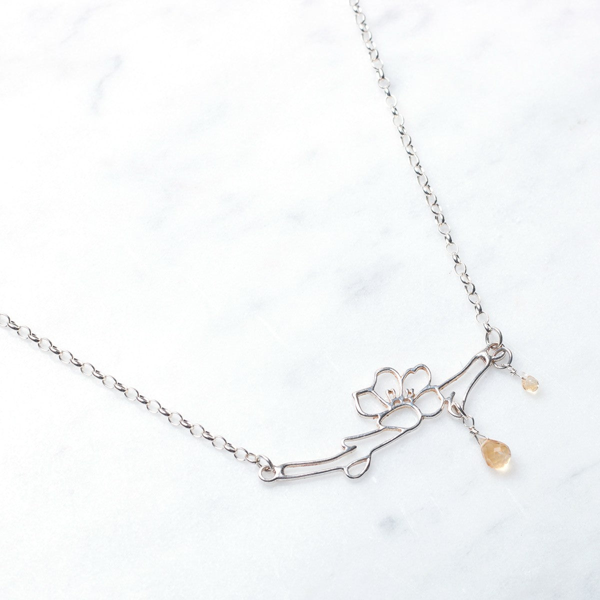 Sterling Silver Connector Cherry Blossom Connector Link