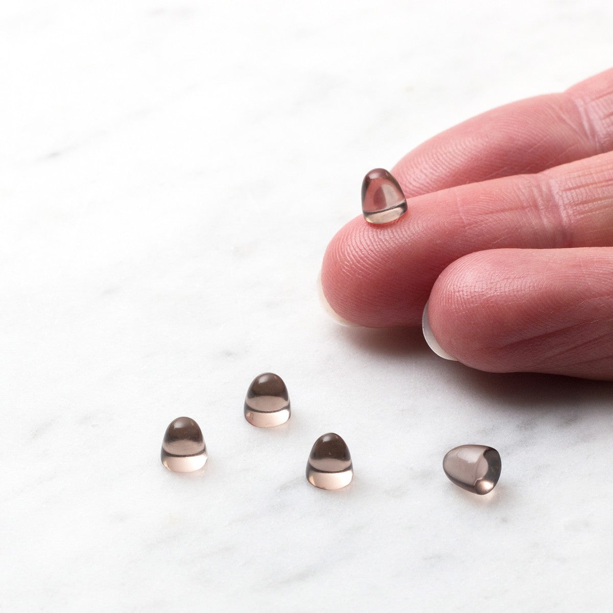 Smoky Quartz Bullet Shaped Cabochons Approx 5mm