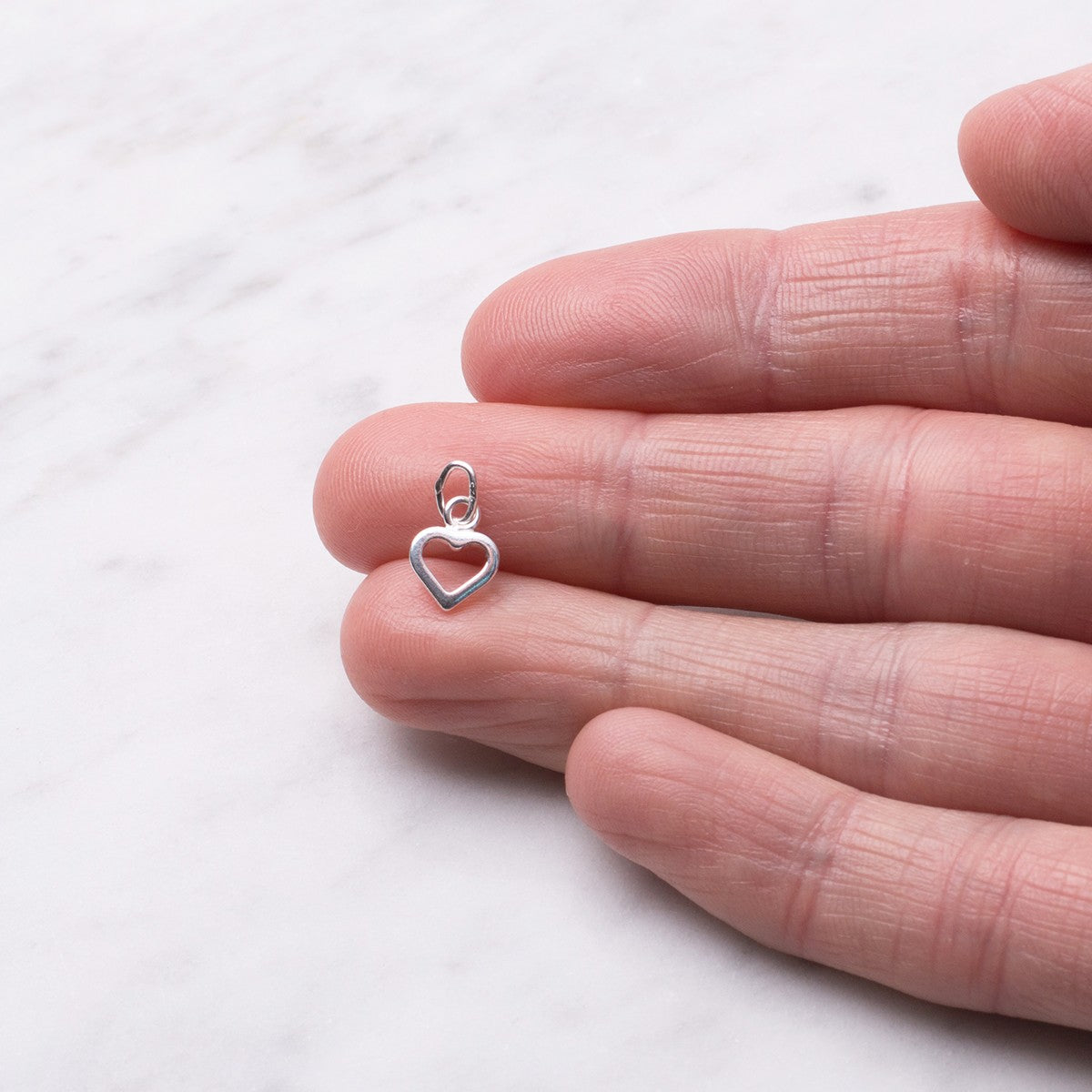 Sterling Silver Open Heart Charm