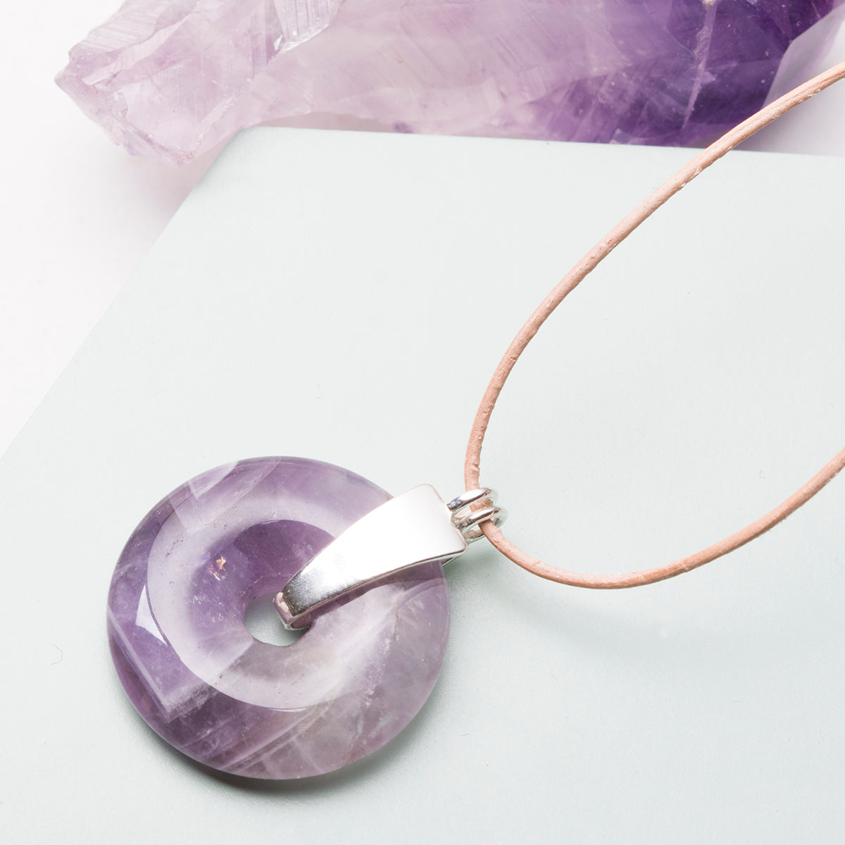 Amethyst Gemstone Donuts Approx 25mm