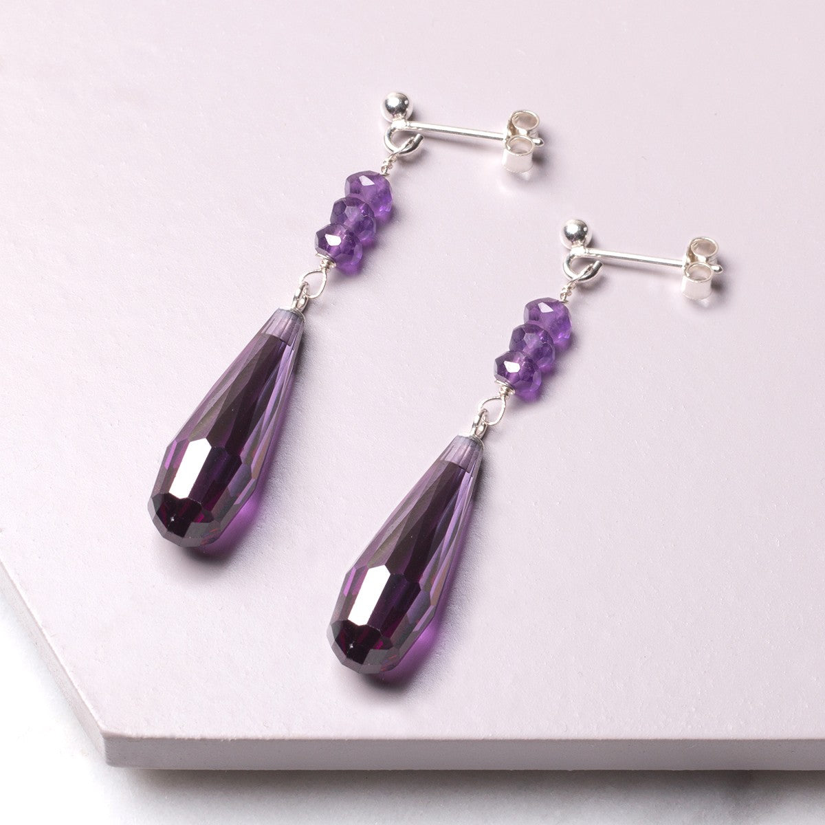 Sterling Silver French Earstuds With Ball & Loop Pair