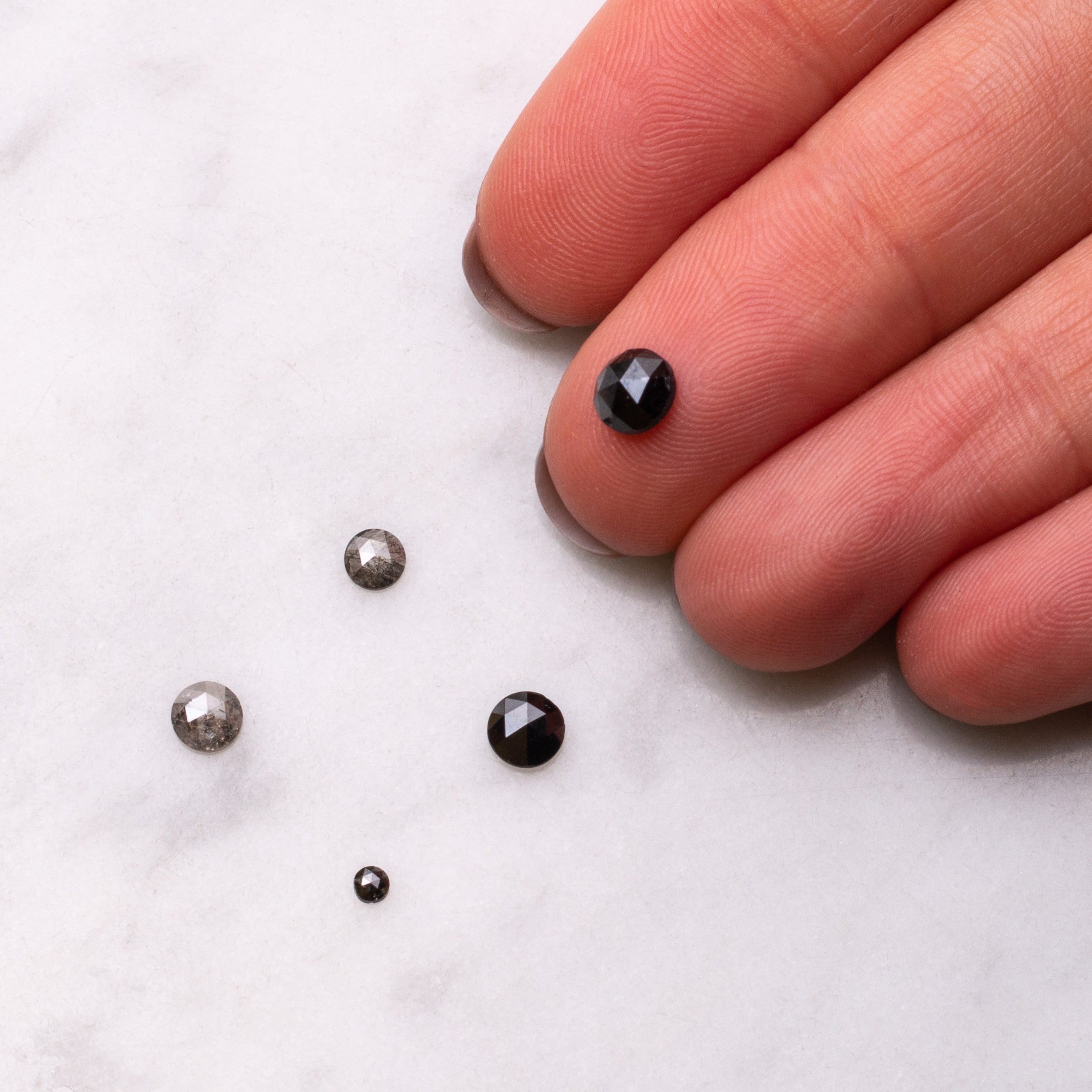 Black Rose Cut Diamond Cabochons