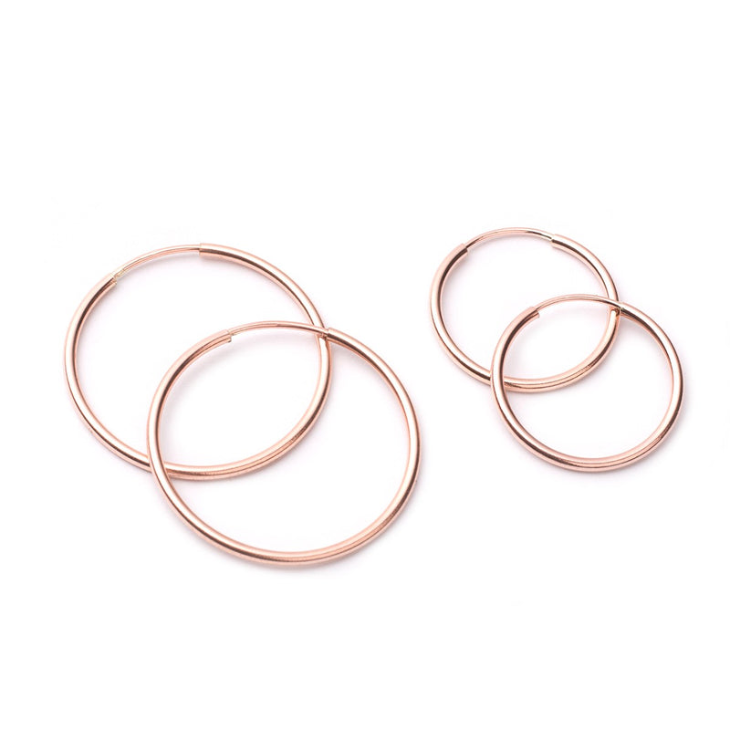 Rose Gold Filled Hoops Pair