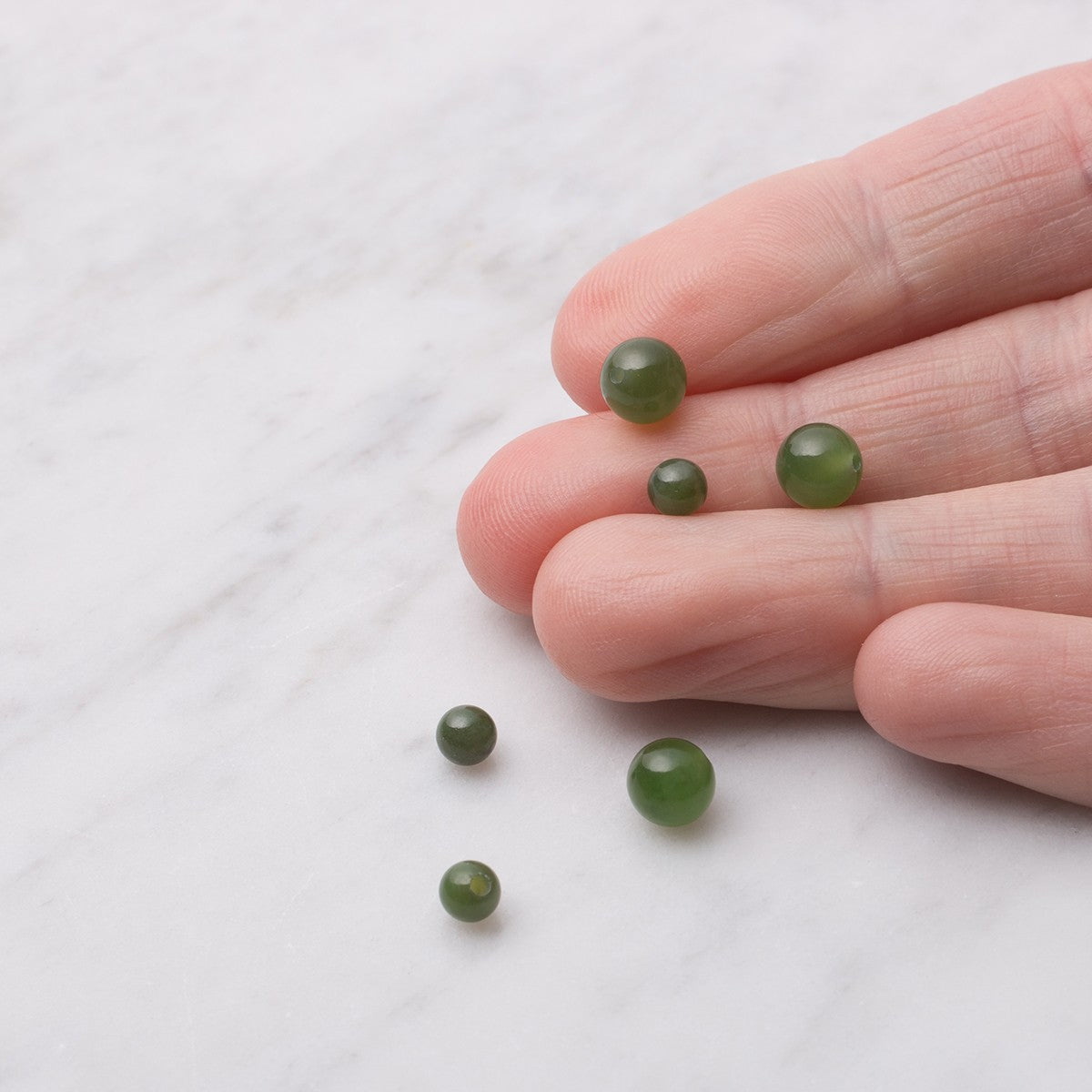 Jade Round Half Drilled Beads