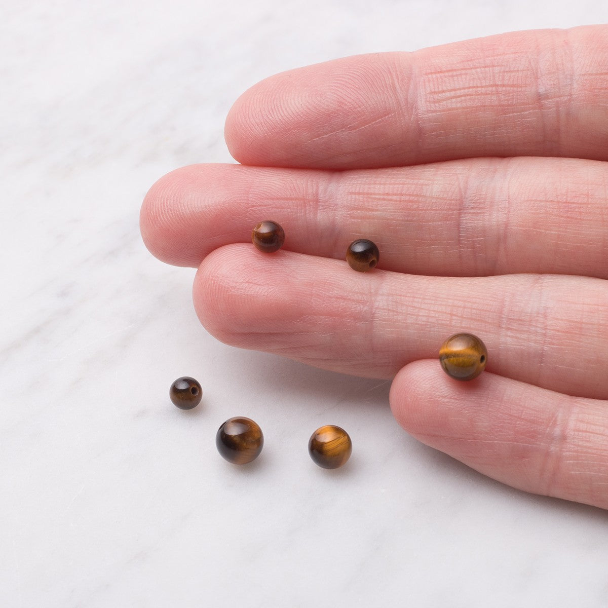 Golden Tiger's Eye Round Half Drilled Beads
