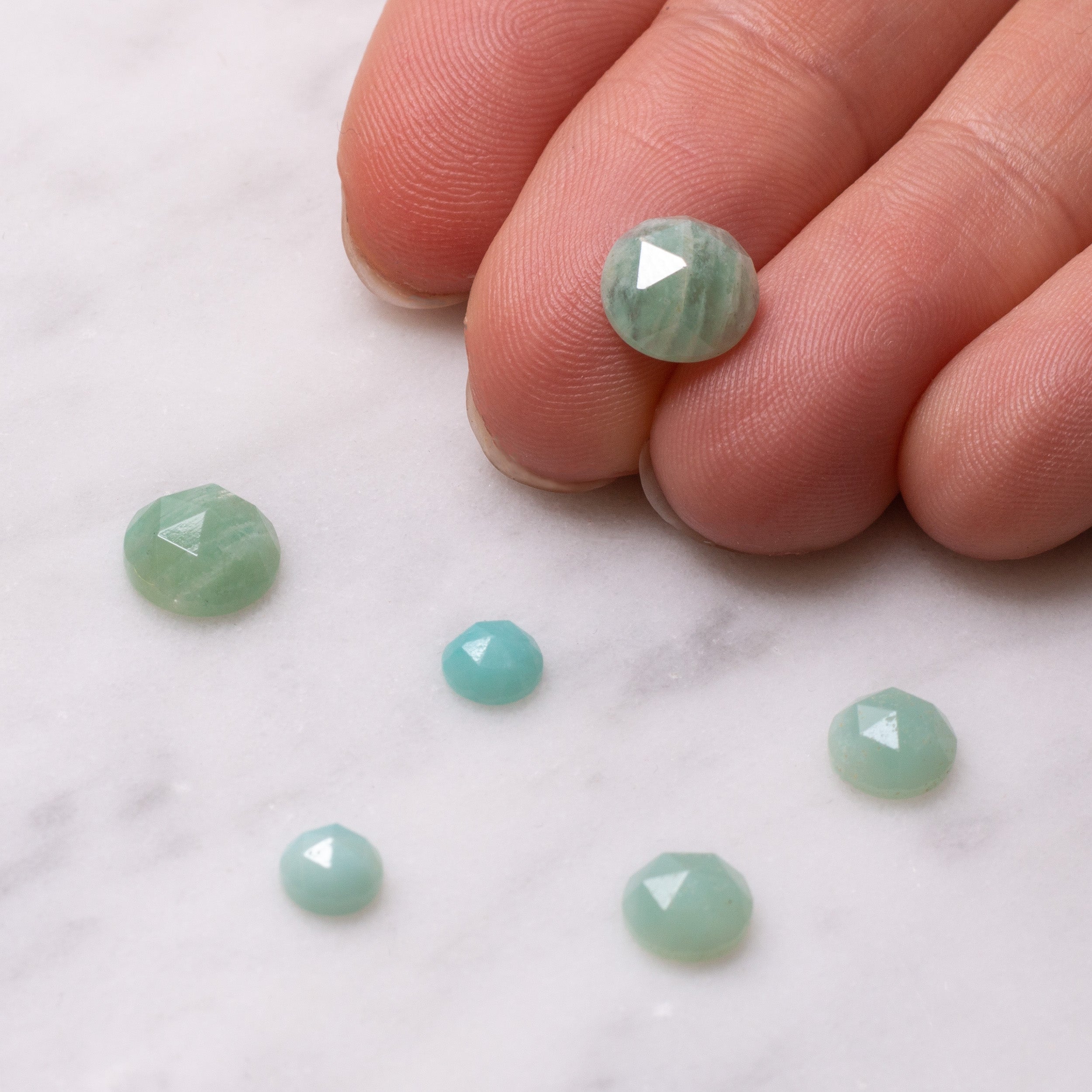 Amazonite Rose Cut Cabochons