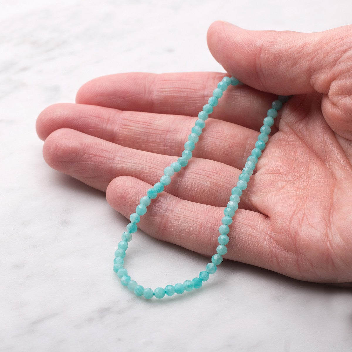 Amazonite Faceted Round Beads Approx 3mm