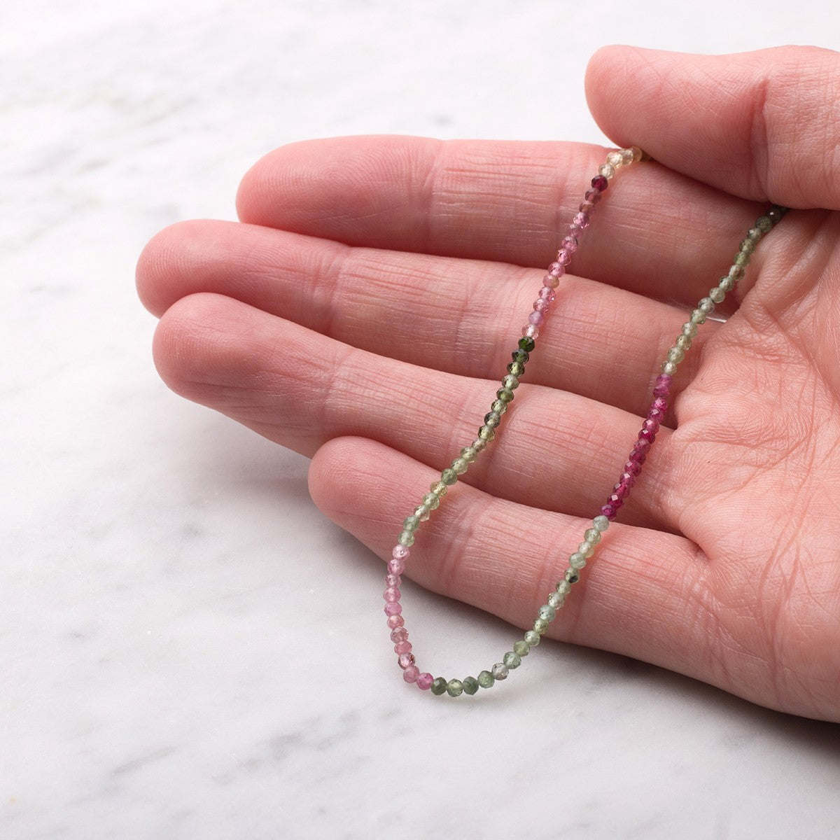 Tourmaline Faceted Round Beads Approx 3mm