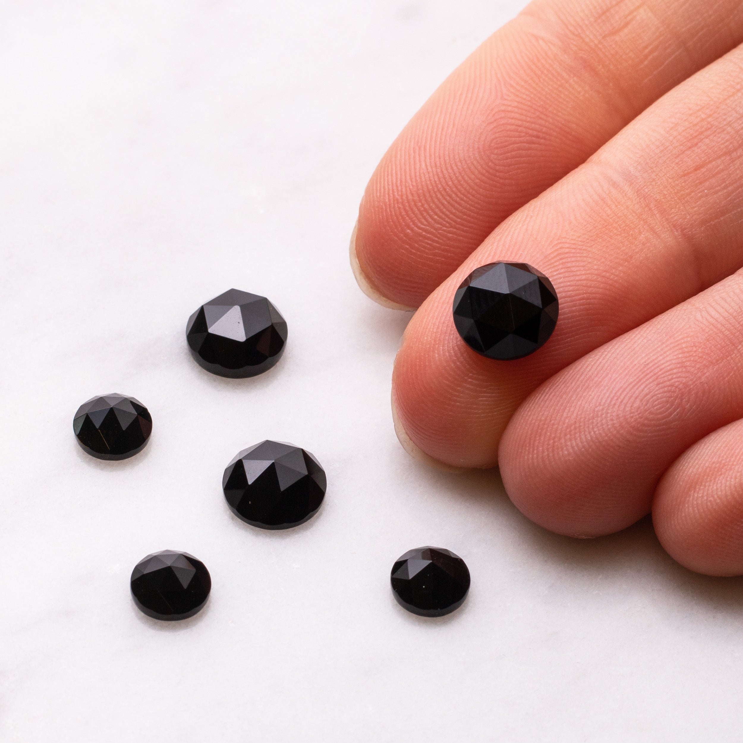 Black Onyx Rose Cut Cabochons