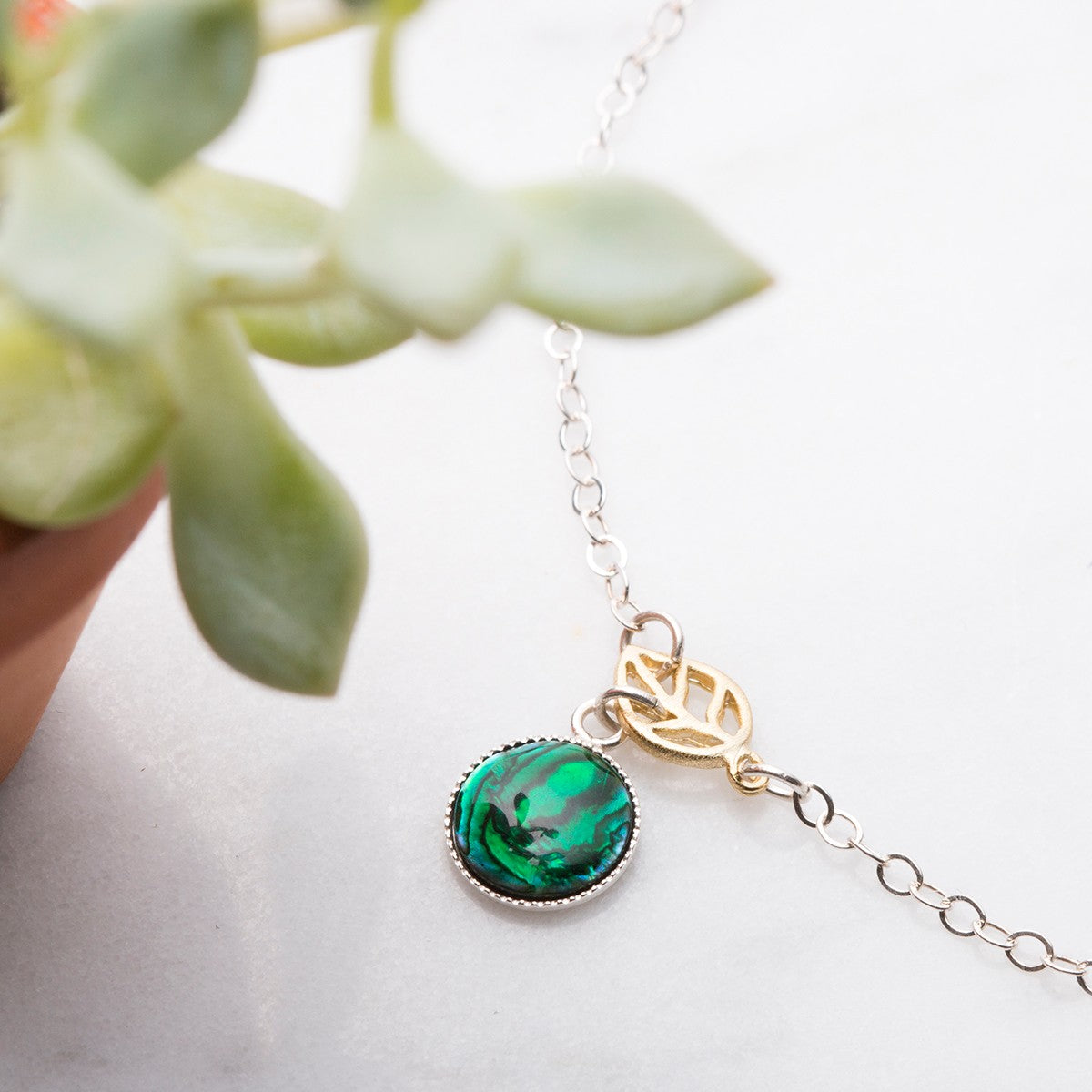 14ct Gold Vermeil Open Leaf Charm