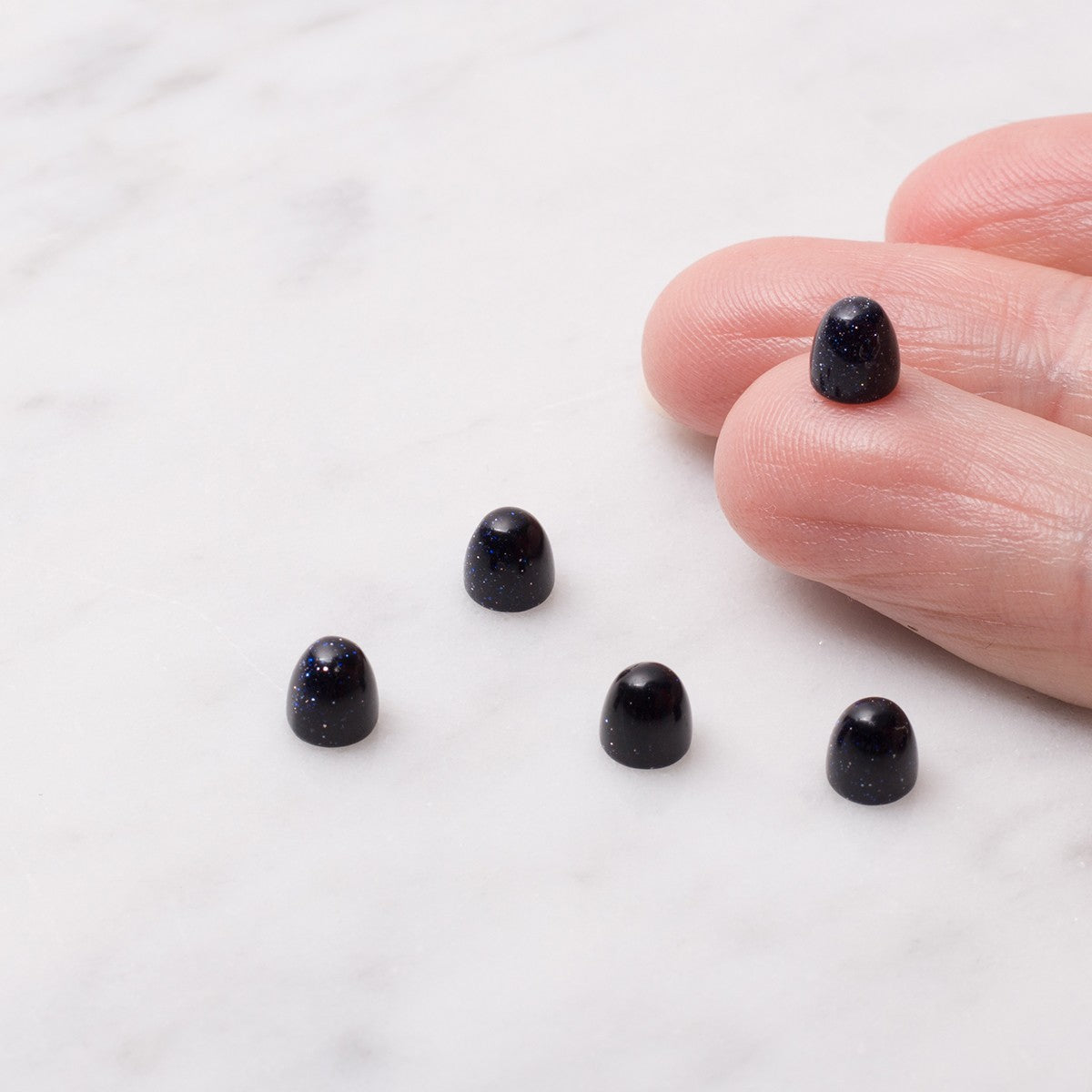 Blue Goldstone Bullet Shaped Cabochon Approx 5mm